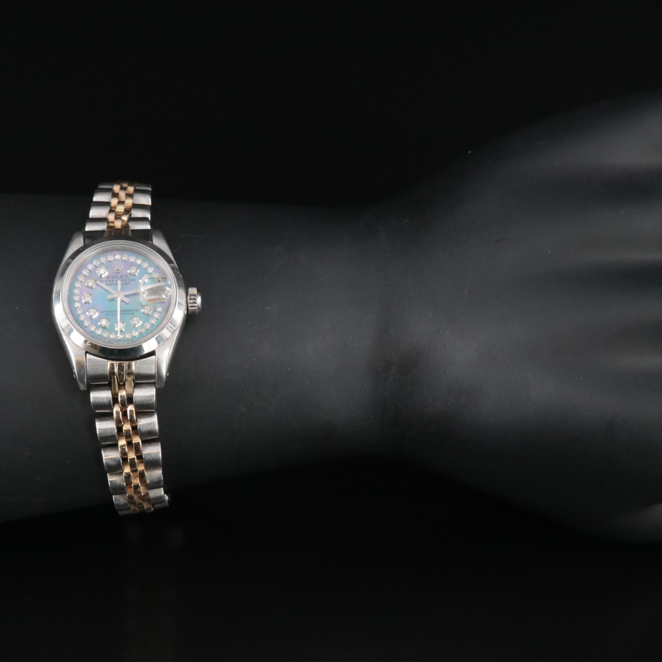 1989 Rolex Custom Diamond Mother-of-Pearl Dial Datejust Watch