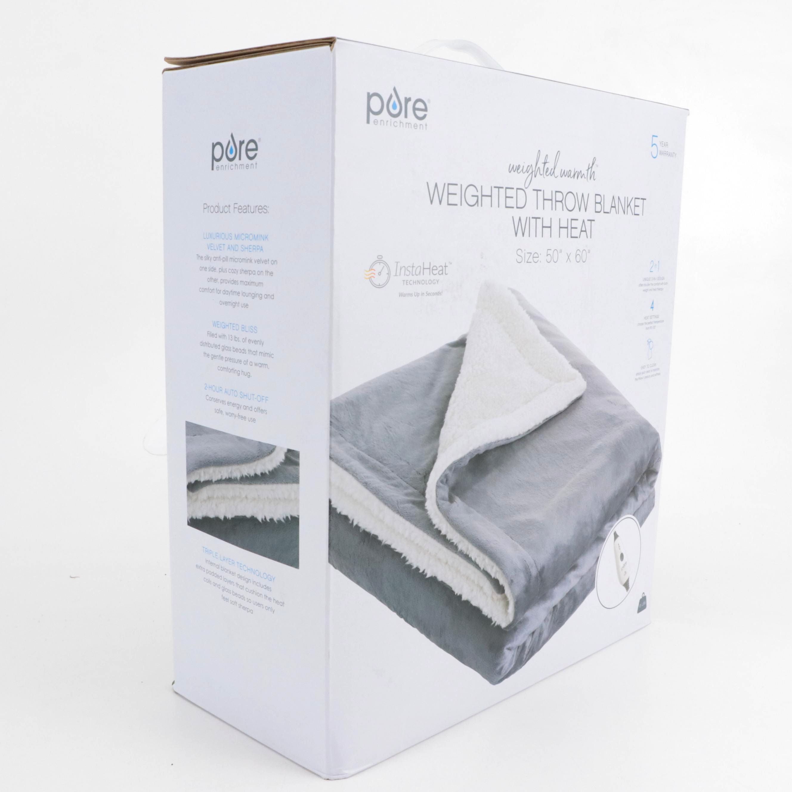 Pure Enrichment Heated Weighted Throw Blanket