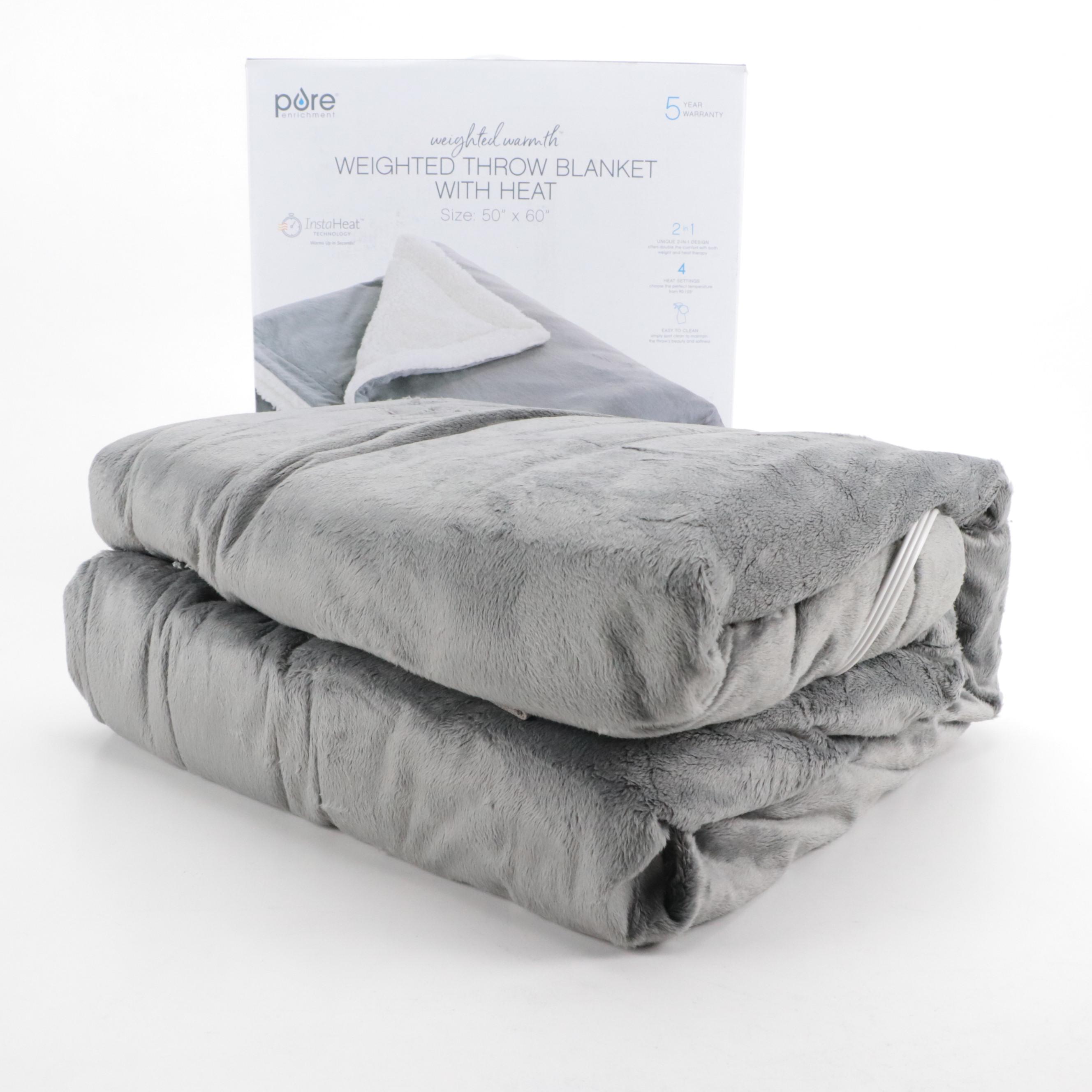 Pure Enrichment Heated Weighted Throw Blanket EBTH
