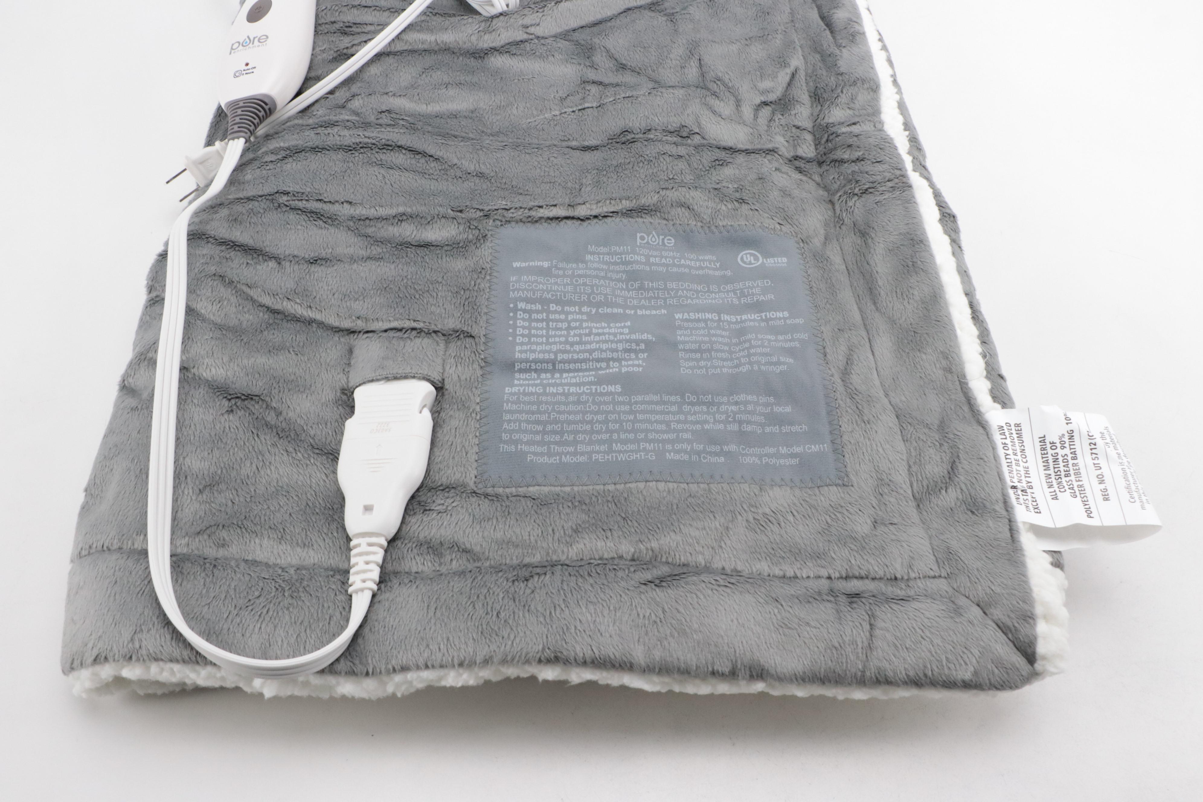 Pure Enrichment Heated Weighted Throw Blanket EBTH