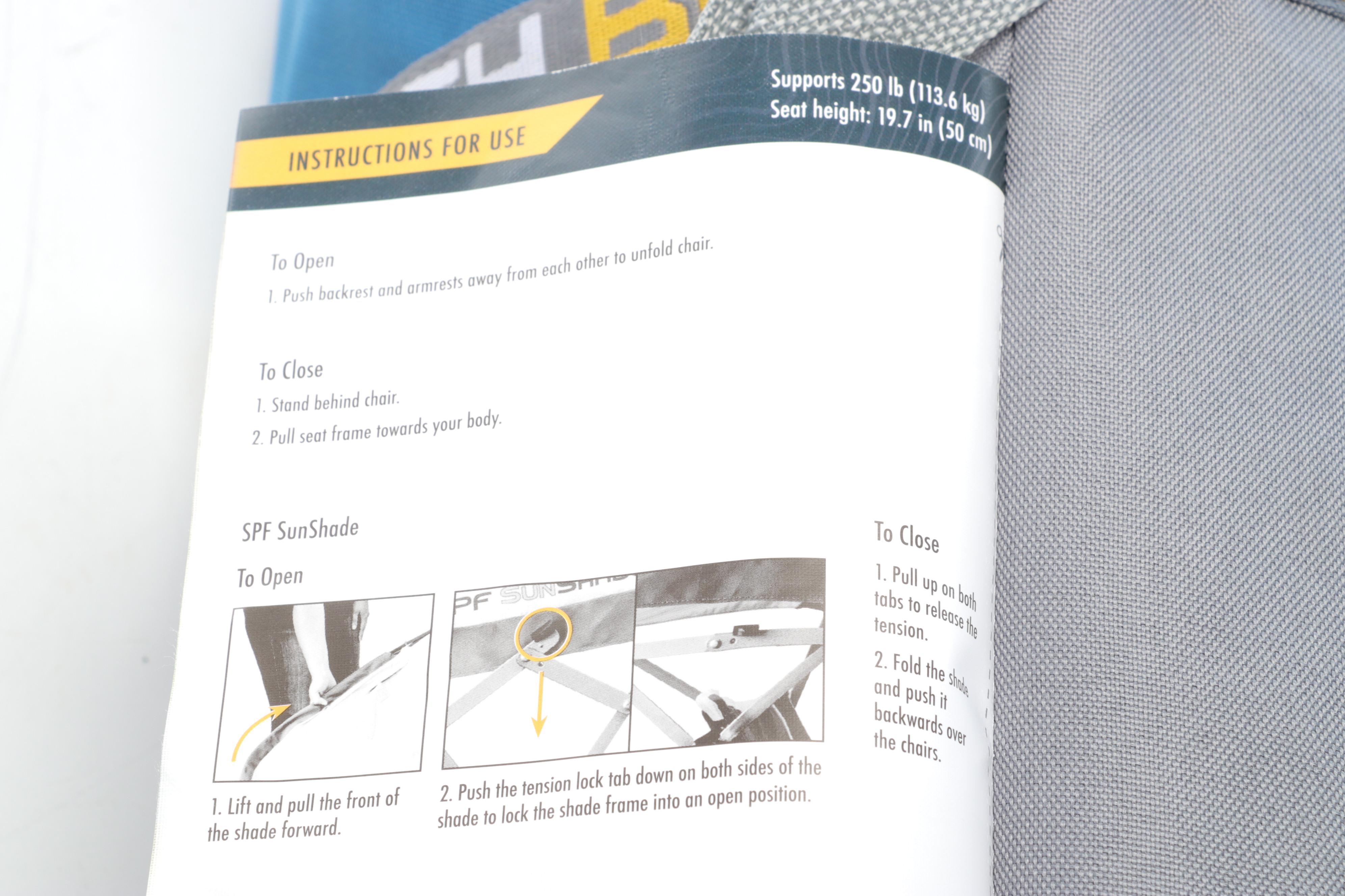 Outdoor SunShade Rocker Camp Chair in Neptune Blue