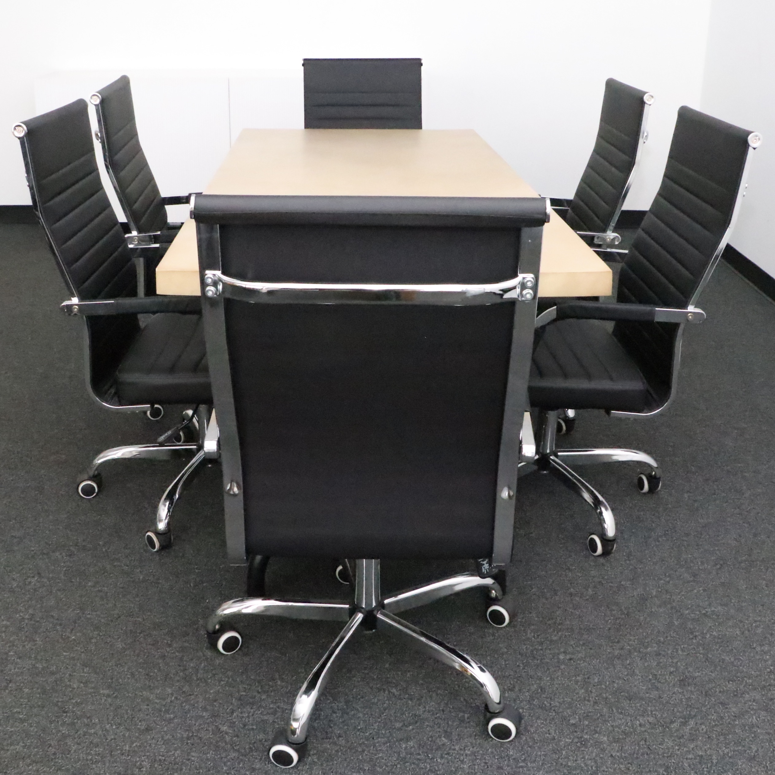 Contemporary Office Conference Table and Six Chairs