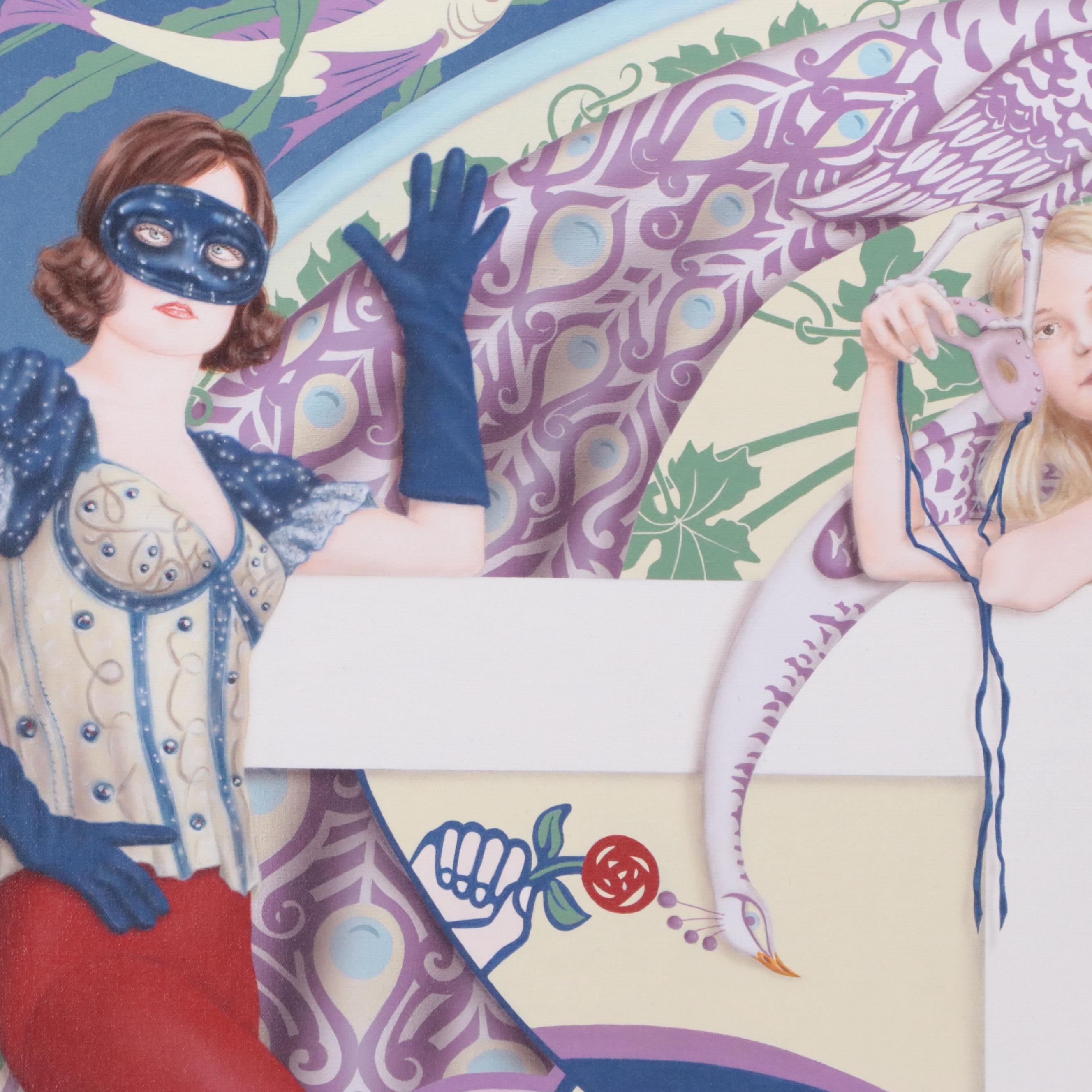 Robert Anderson Large-Scale Acrylic Painting "The Building of a Queen," 1980