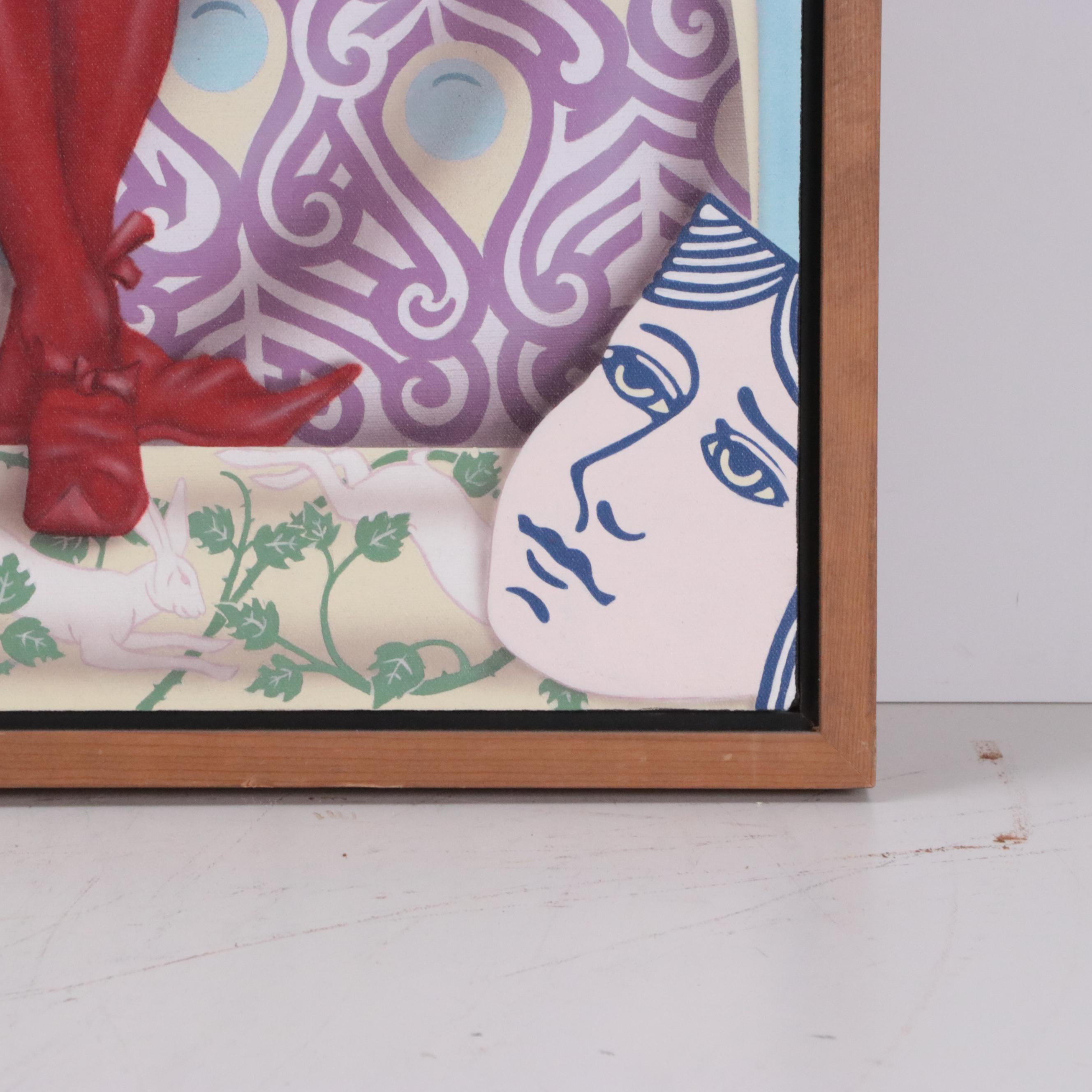 Robert Anderson Large-Scale Acrylic Painting "The Building of a Queen," 1980