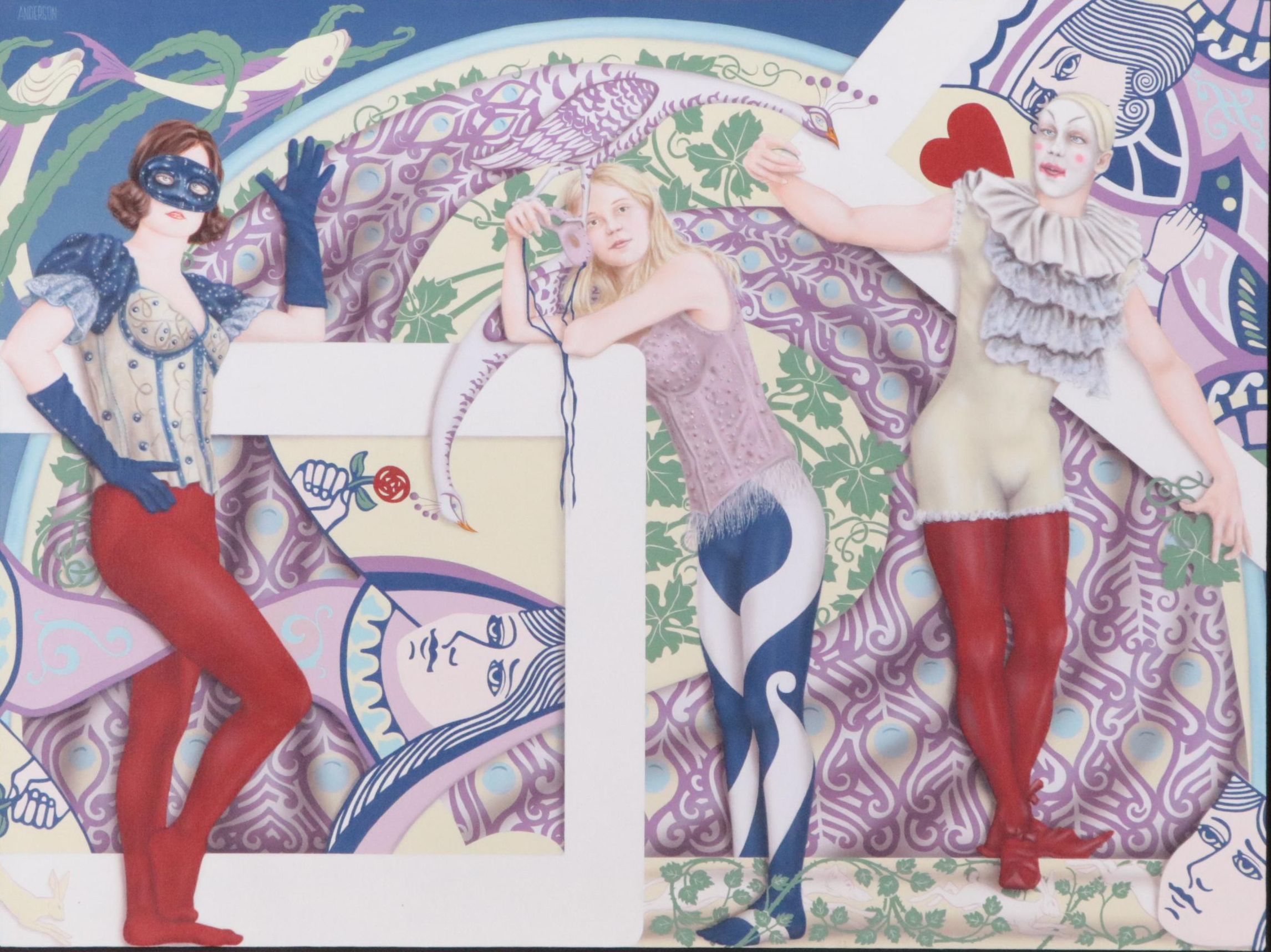 Robert Anderson Large-Scale Acrylic Painting "The Building of a Queen," 1980