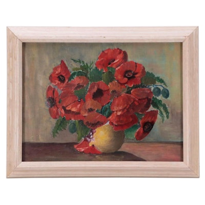 Floral Still Life Oil Painting, Early-Mid 20th Century