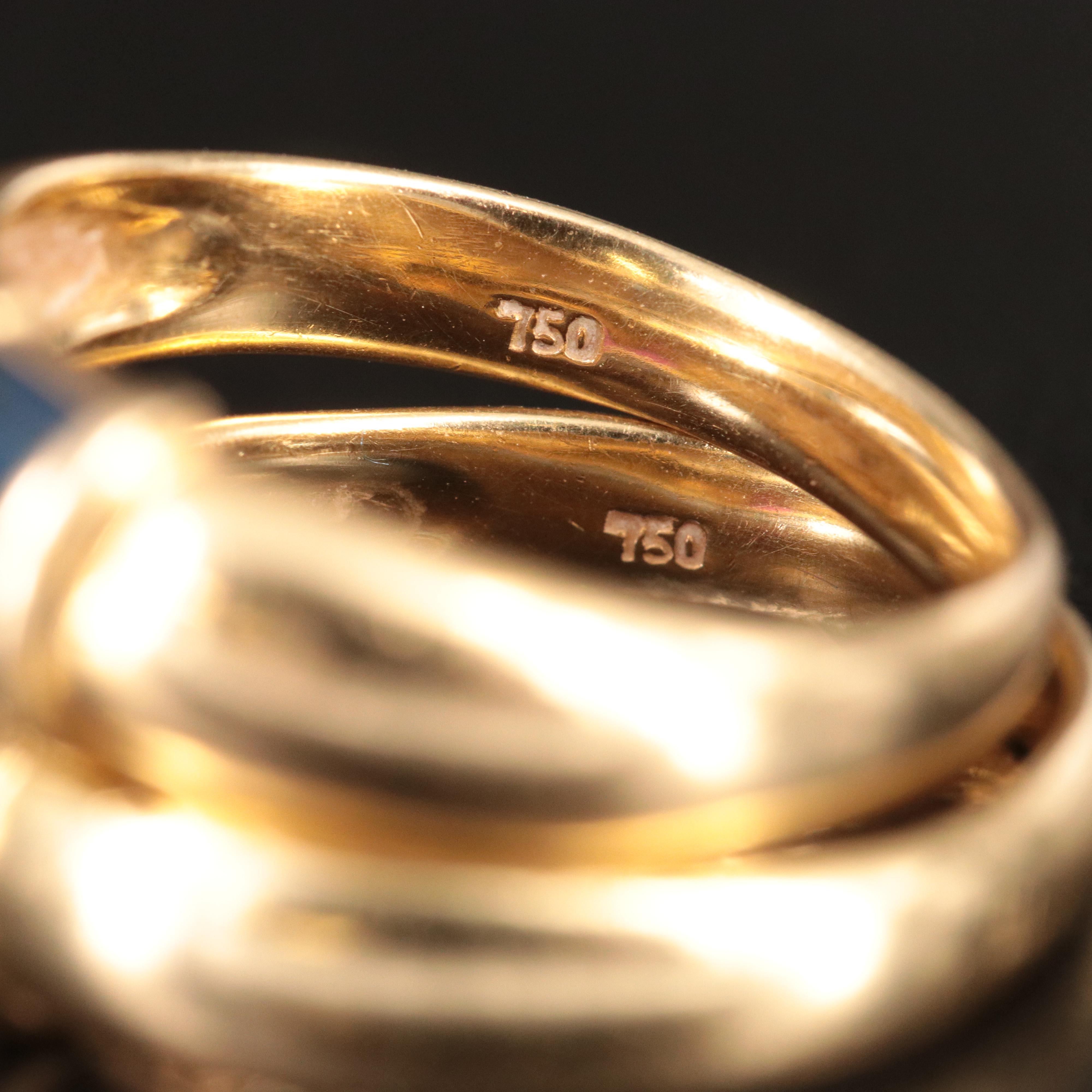 Tiffany & Co. 18K  Ruby and Sapphire Dome Rings