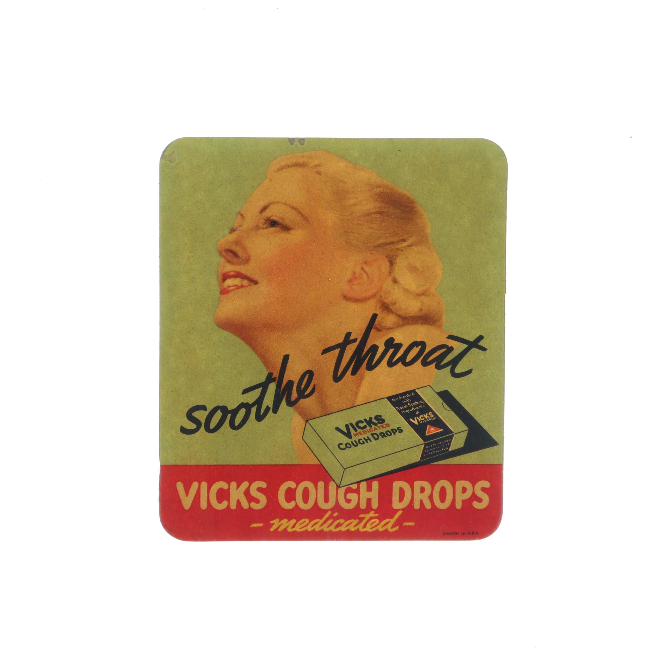 Vicks Cough Drops  Advertisement in Architectural Salvage Window