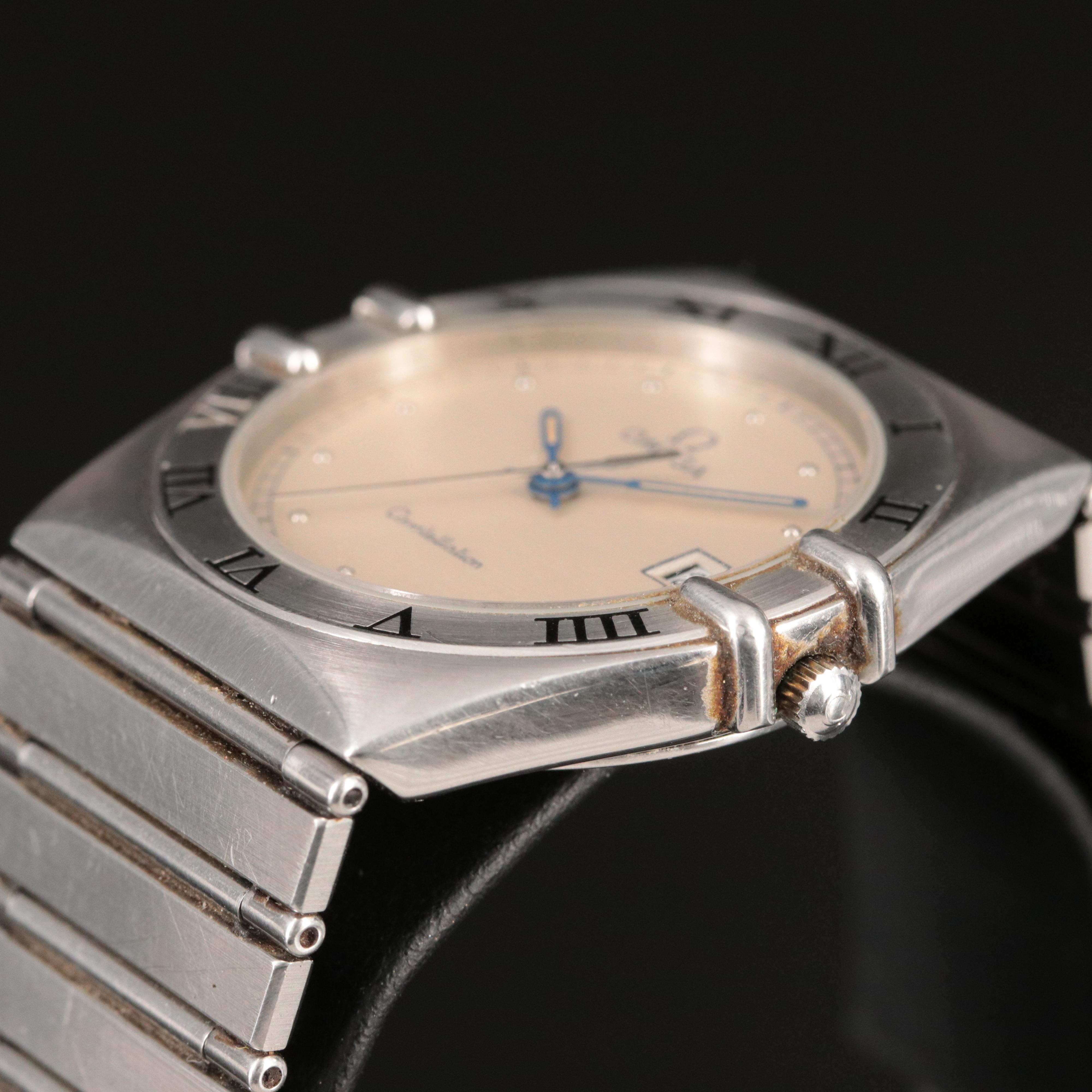 Omega Constellation Stainless Steel Date Quartz Watch