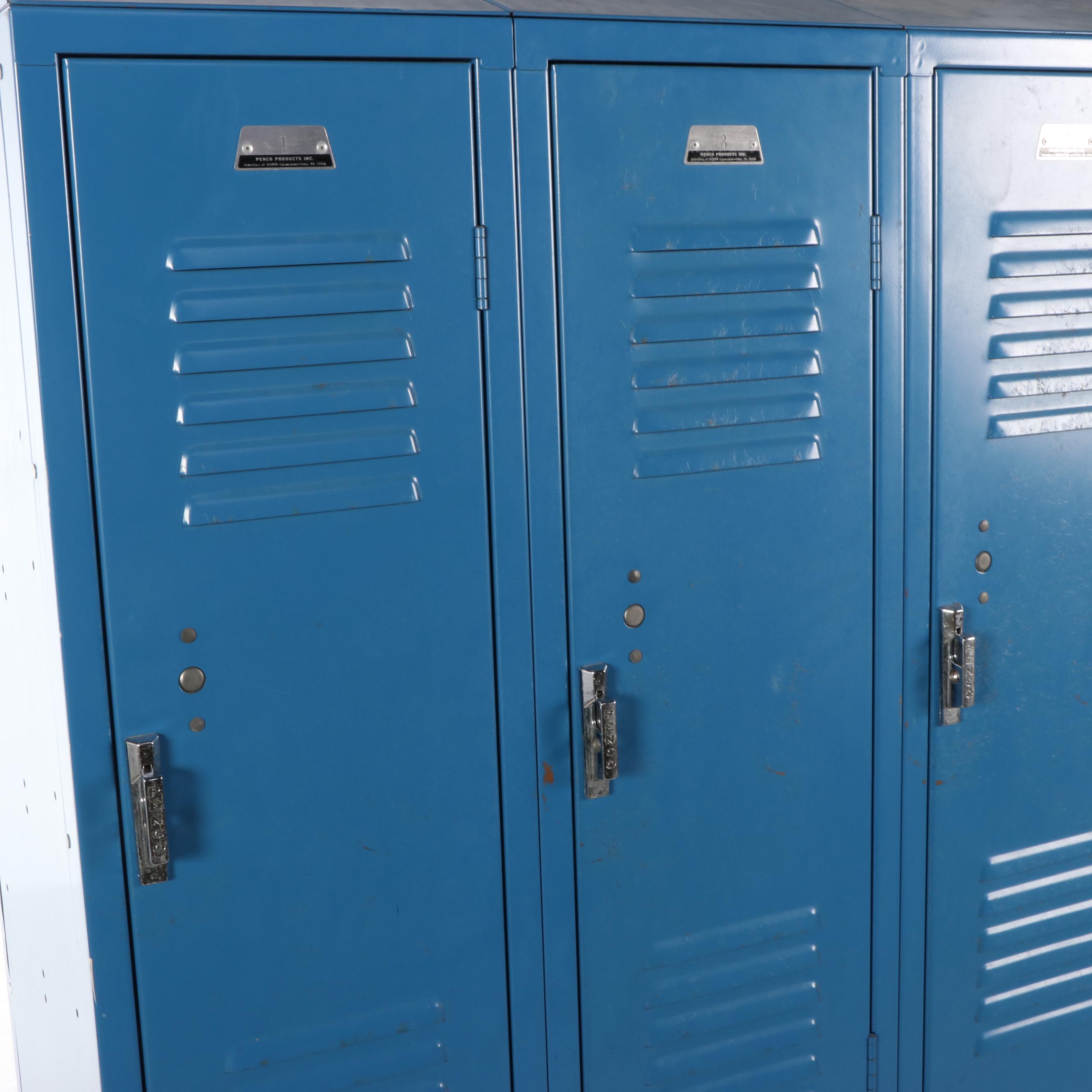 Penco Products Inc. Blue-Painted Steel Six-Locker Storage Unit