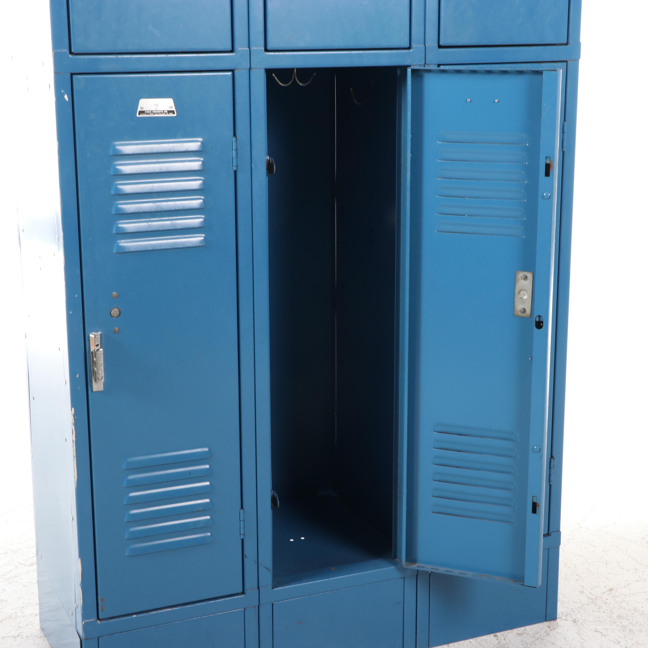 Penco Products Inc. Blue-Painted Steel Six-Locker Storage Unit