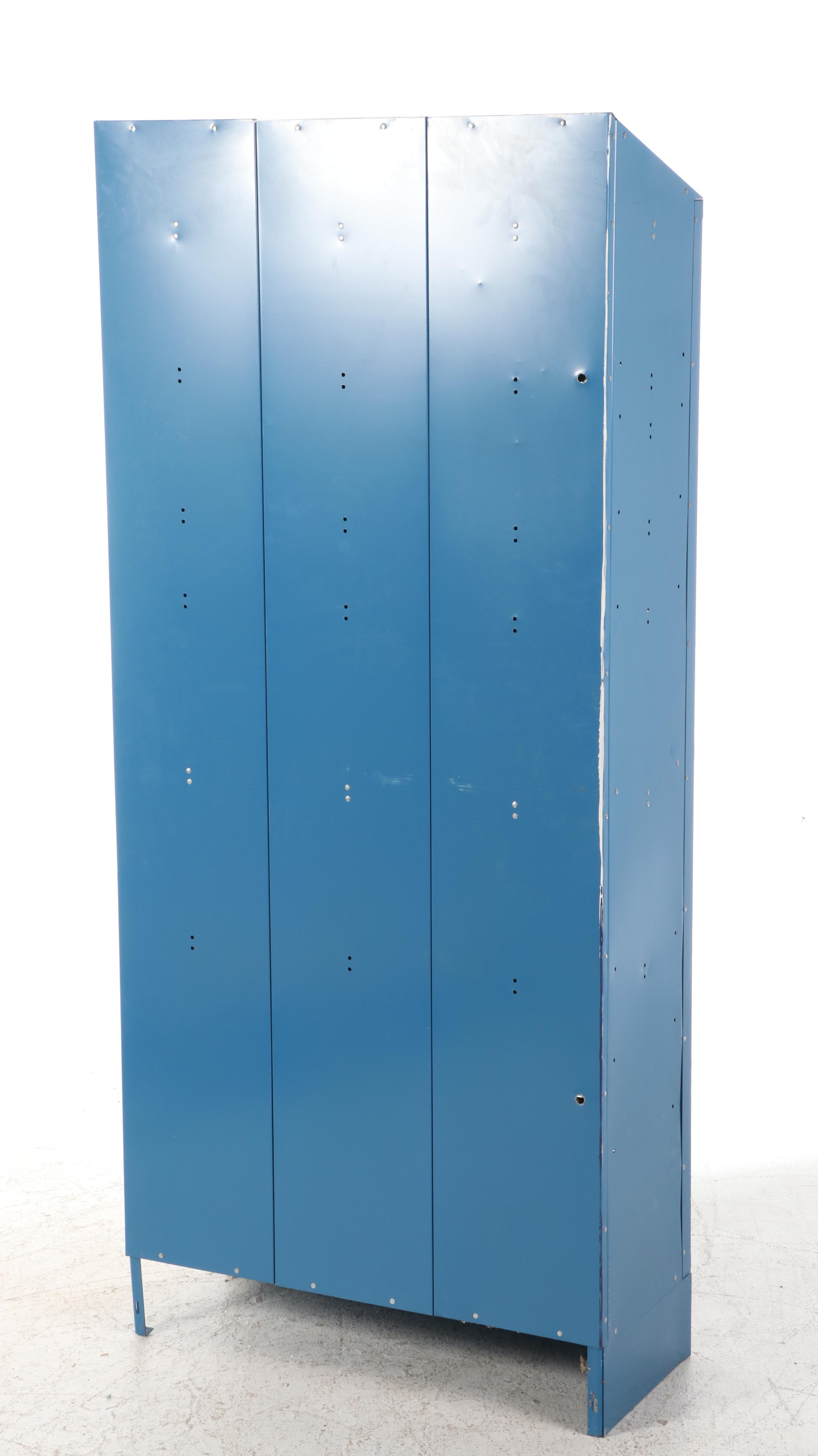 Penco Products Inc. Blue-Painted Steel Six-Locker Storage Unit