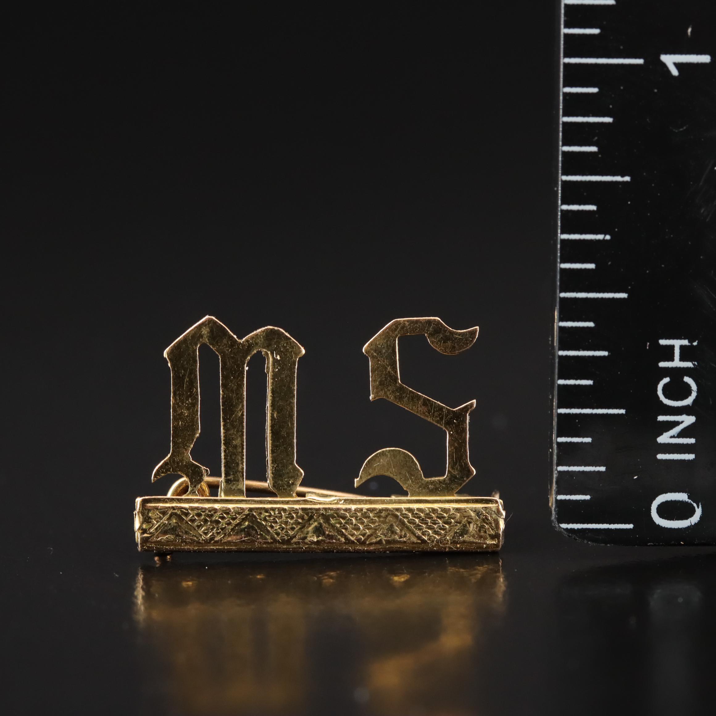 Vintage 18K Monogram Pins