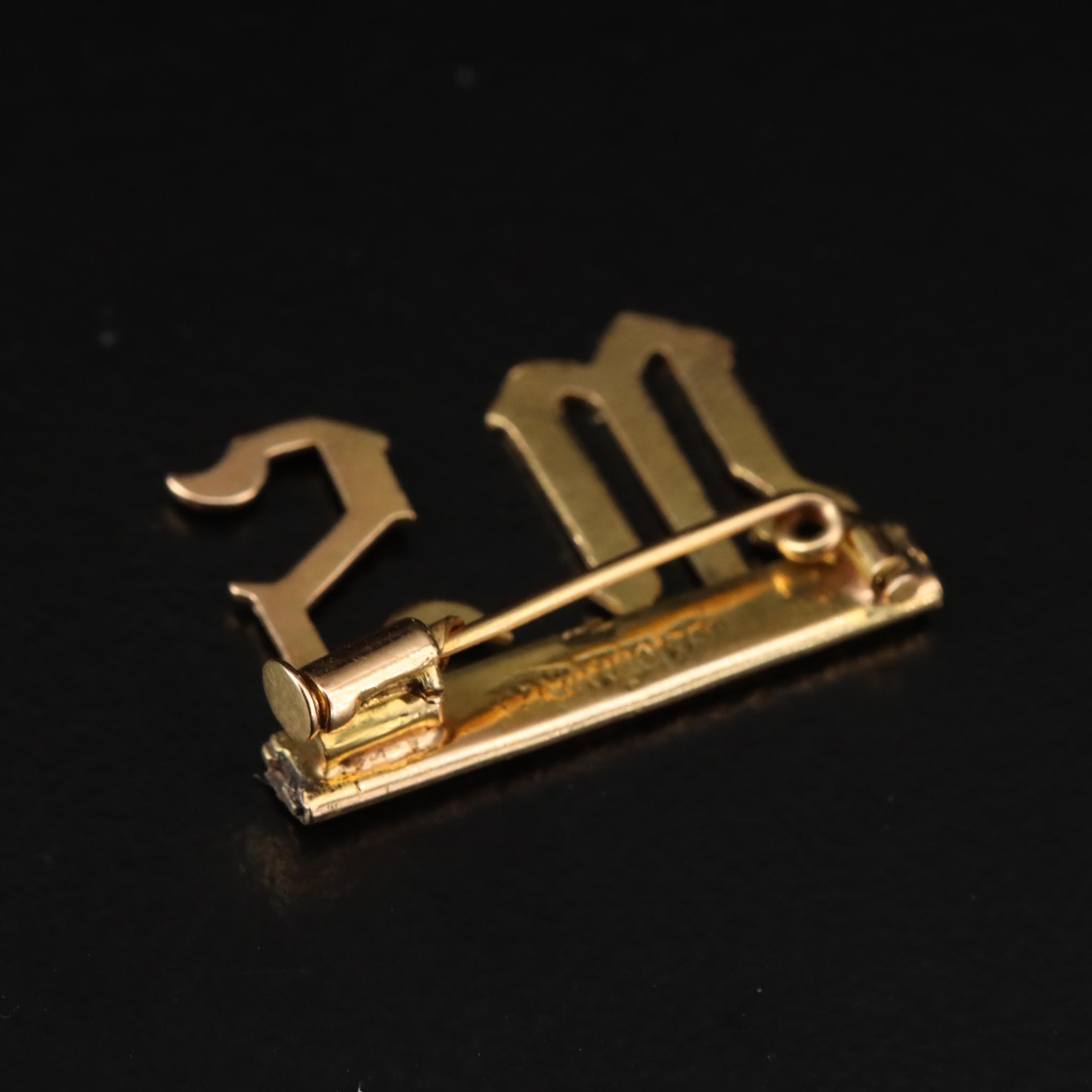 Vintage 18K Monogram Pins