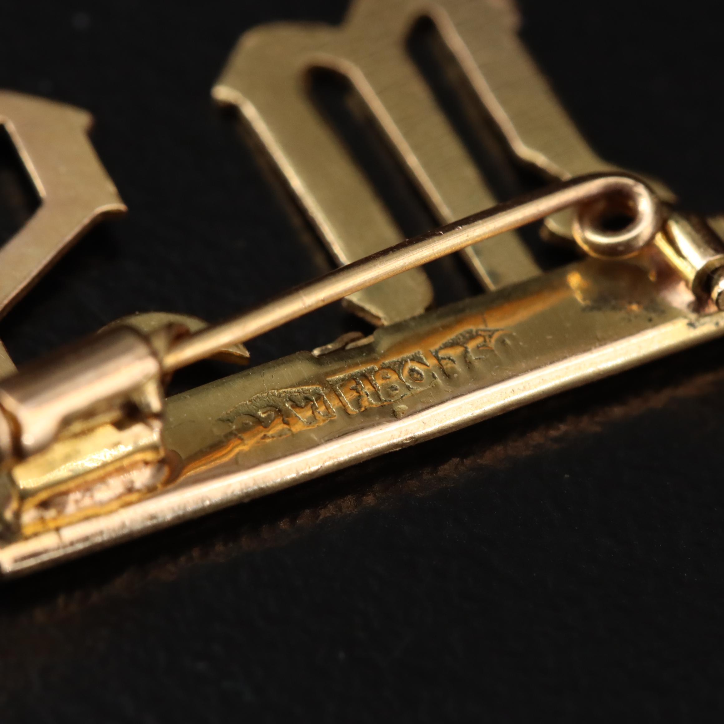 Vintage 18K Monogram Pins