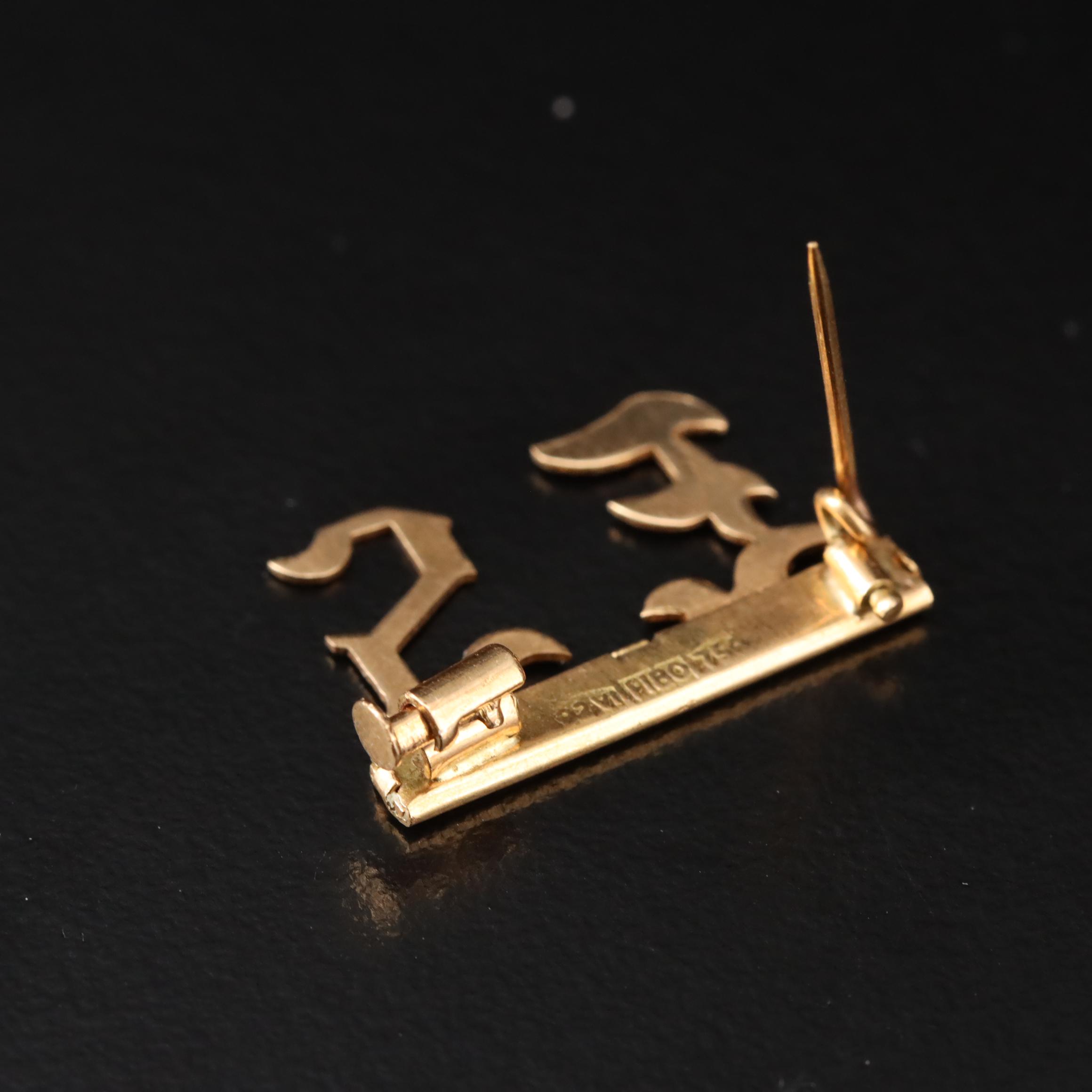 Vintage 18K Monogram Pins