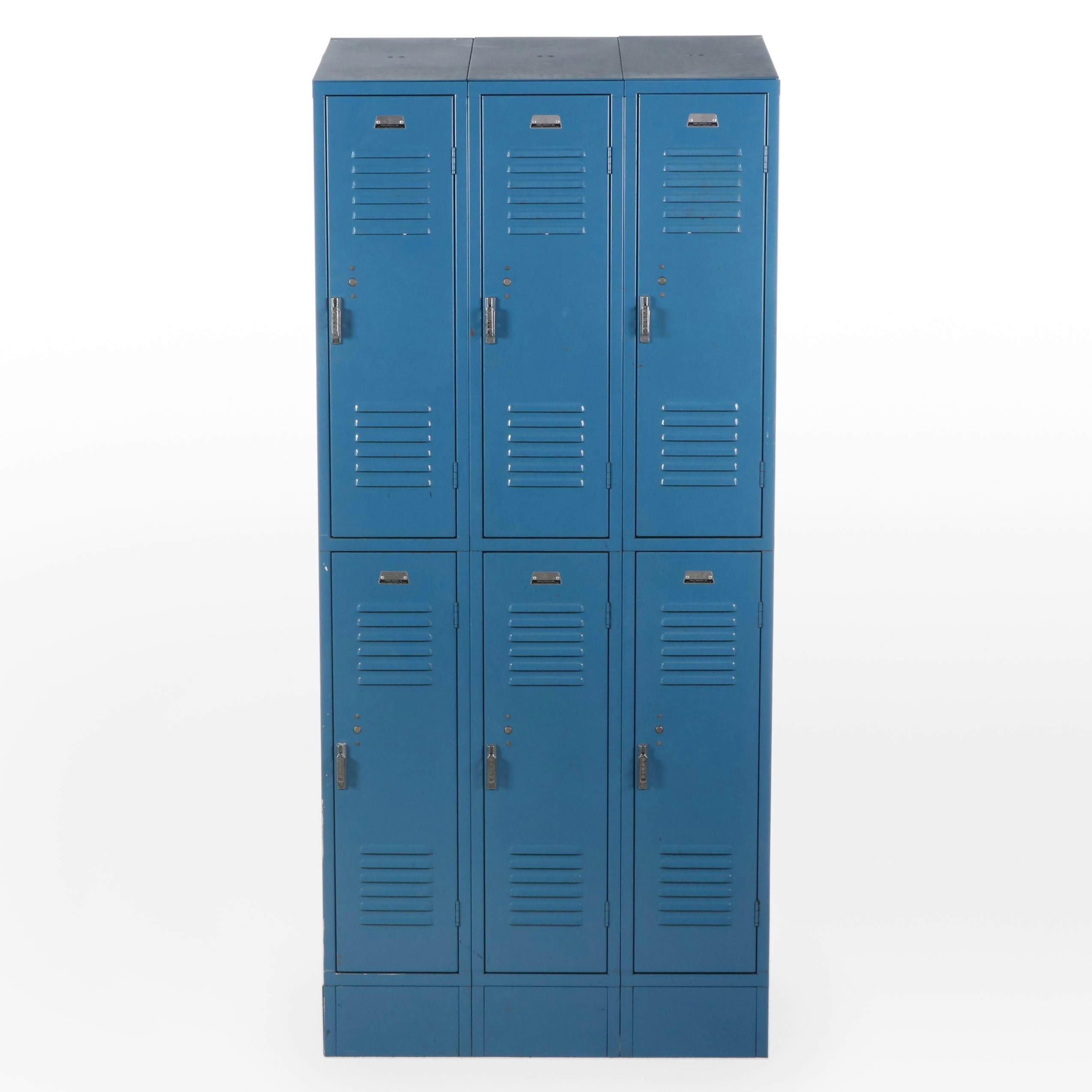 Penco Products Inc. Blue-Painted Steel Six-Locker Storage Unit