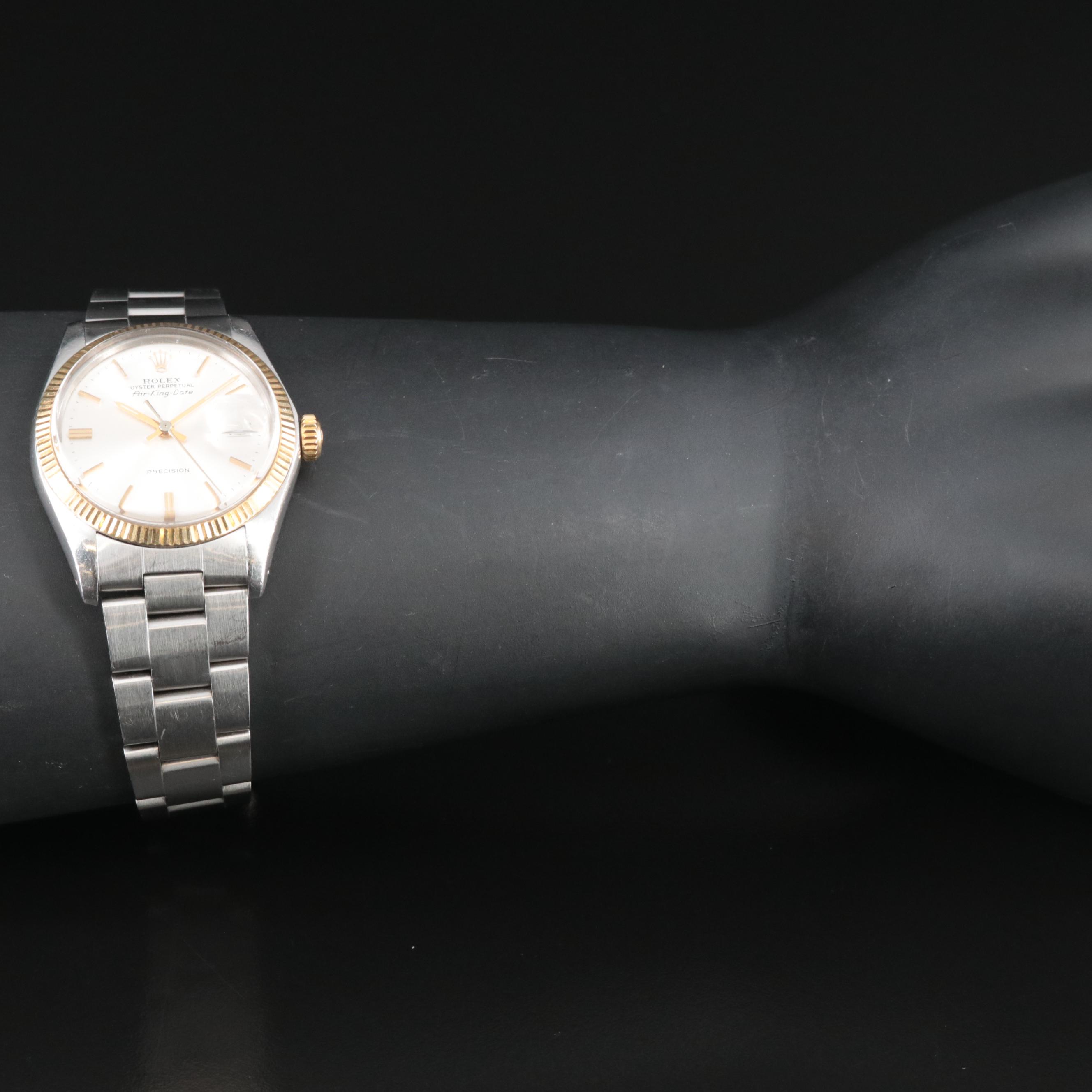 1974 Rolex Air King Date 34MM Steel Gold Automatic Watch