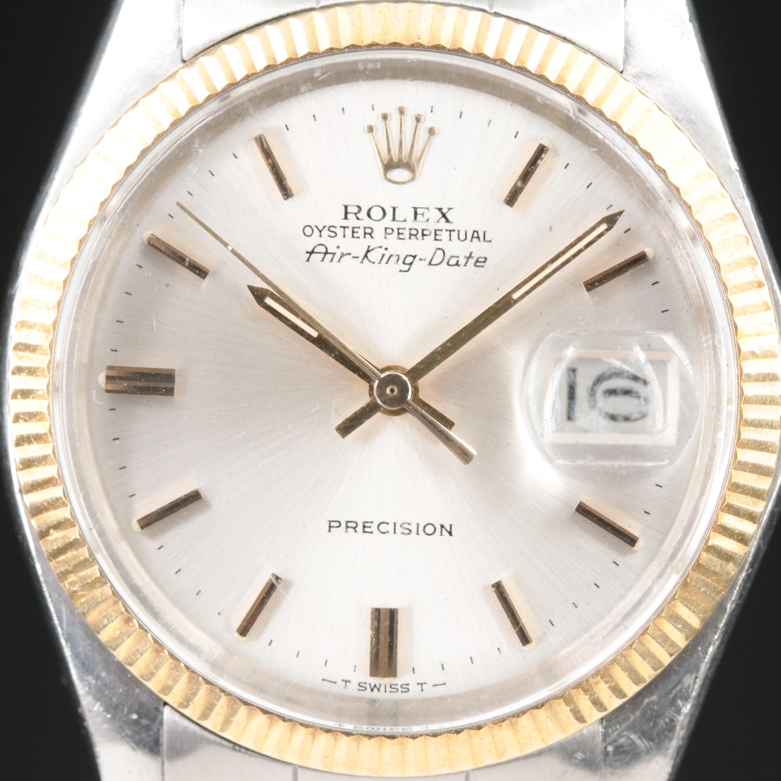 1974 Rolex Air King Date 34MM Steel Gold Automatic Watch