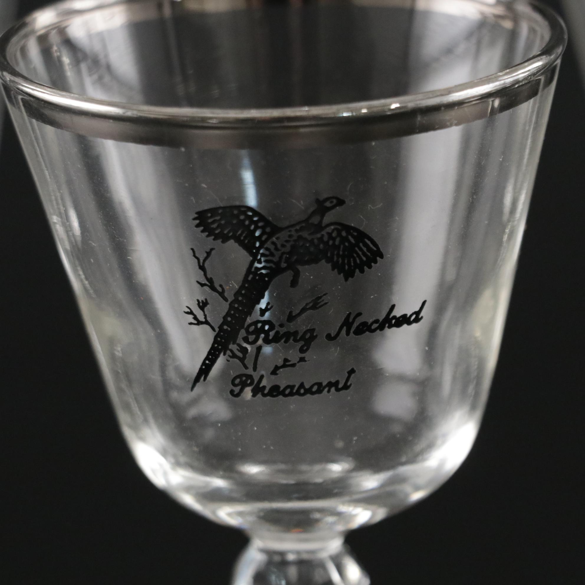 Federal Glass "Sportsman" Cocktail Glass Collection With Platinum Gilding