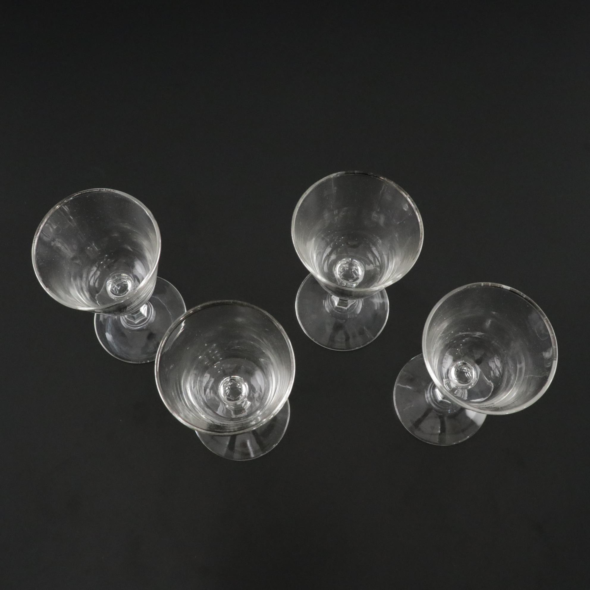 Federal Glass "Sportsman" Cocktail Glass Collection With Platinum Gilding