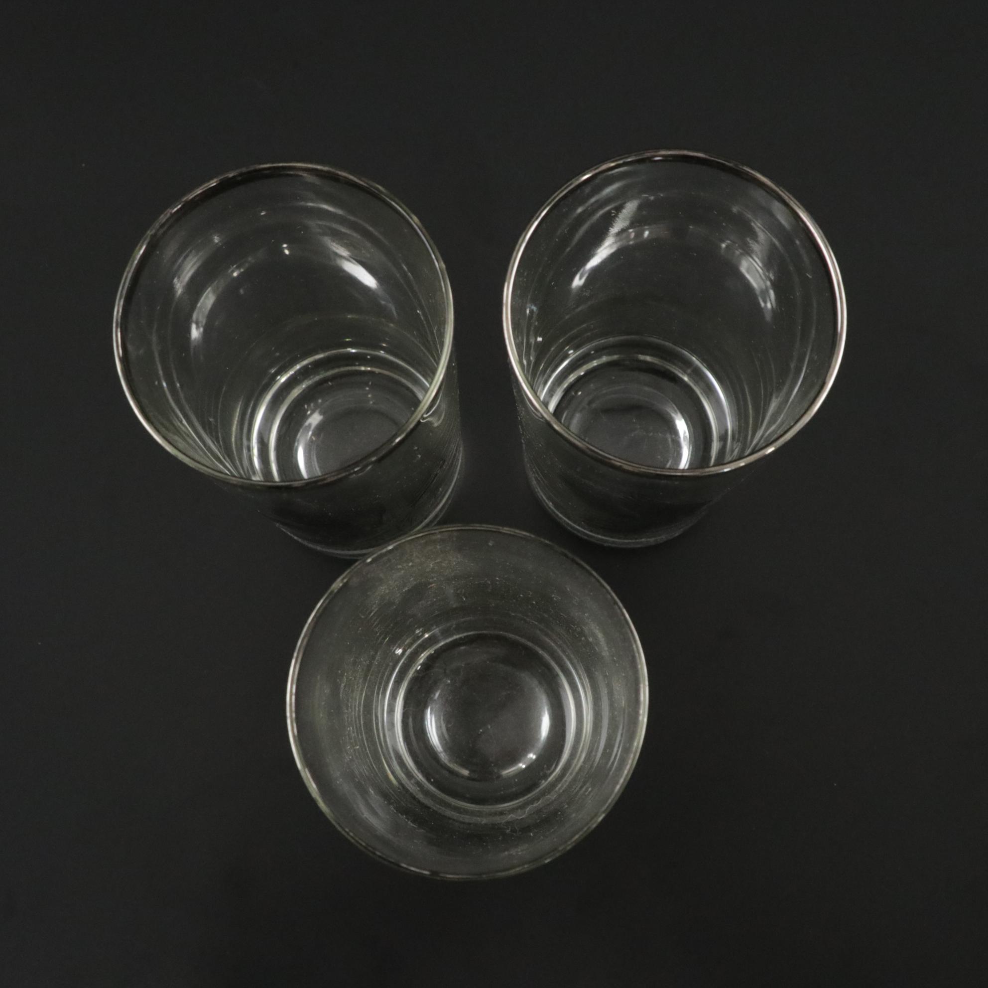 Federal Glass "Sportsman" Cocktail Glass Collection With Platinum Gilding