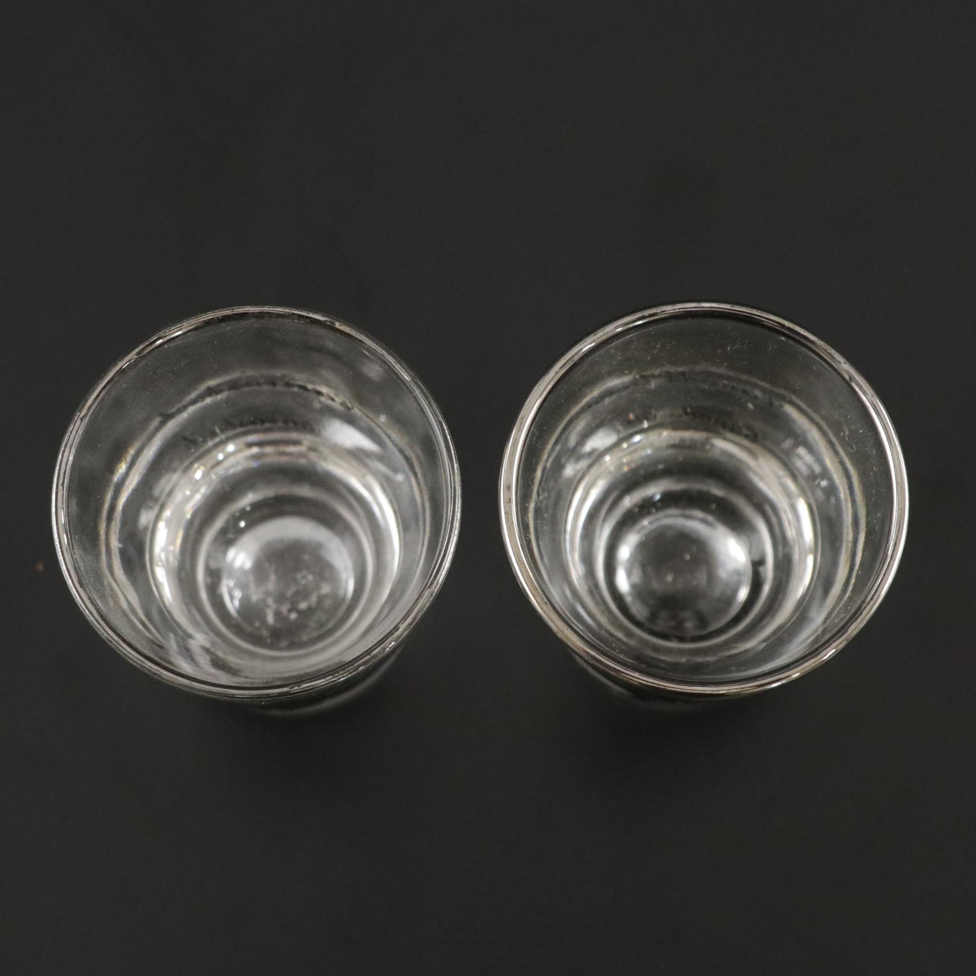 Federal Glass "Sportsman" Cocktail Glass Collection With Platinum Gilding