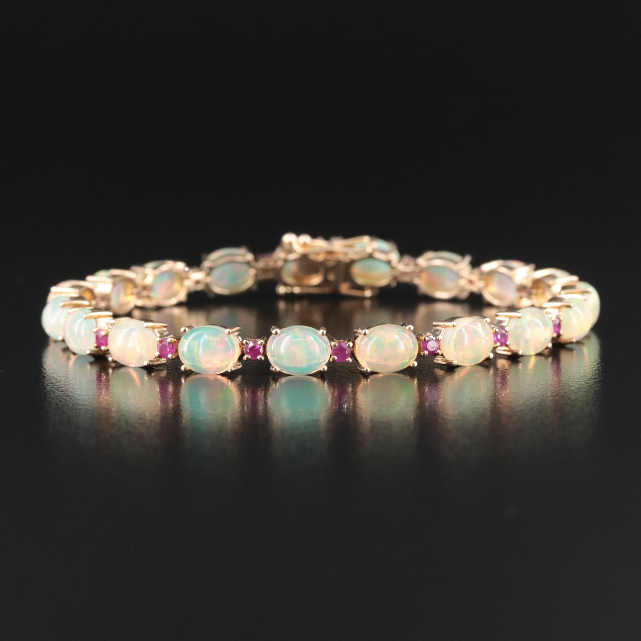 14K Opal and Ruby Bracelet