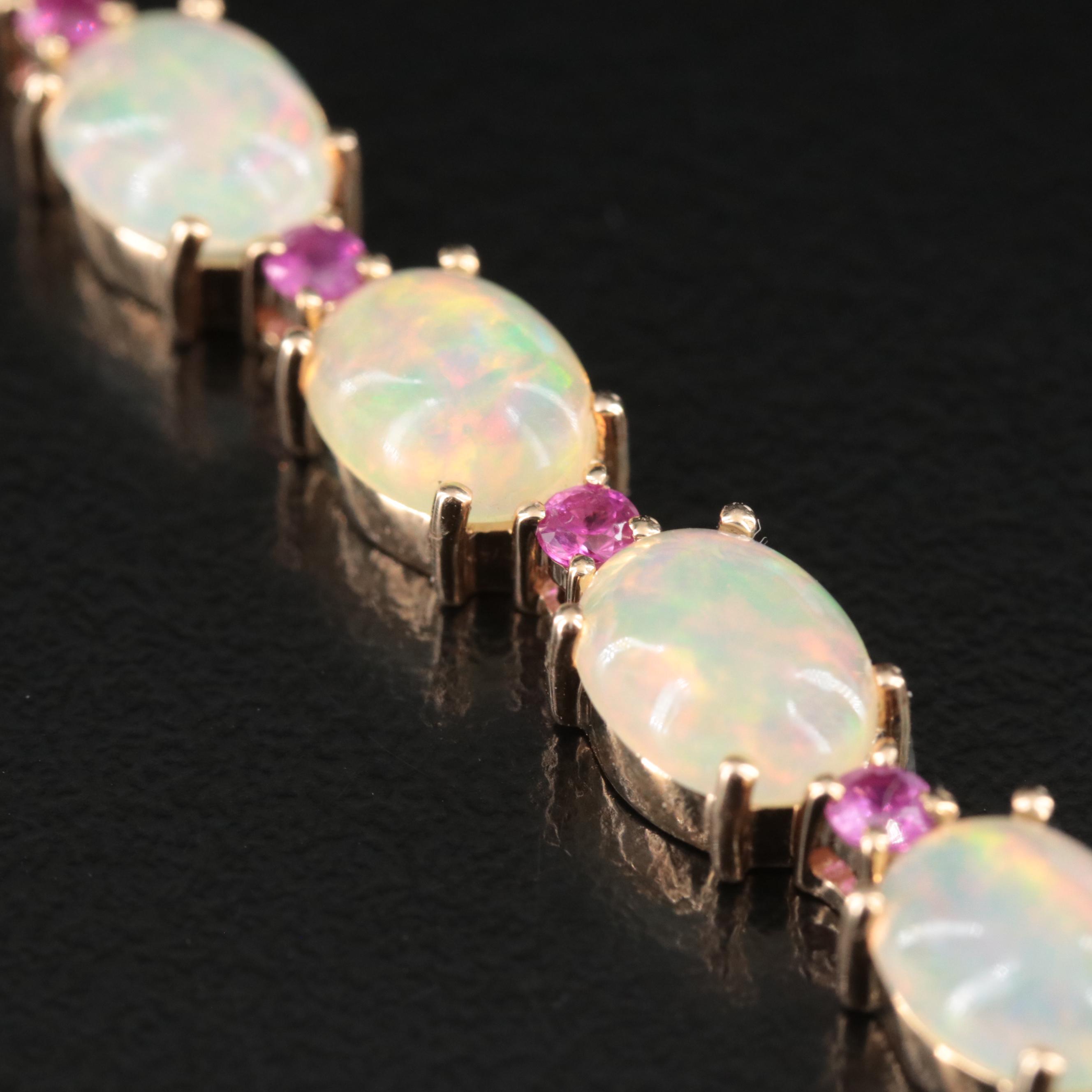 14K Opal and Ruby Bracelet