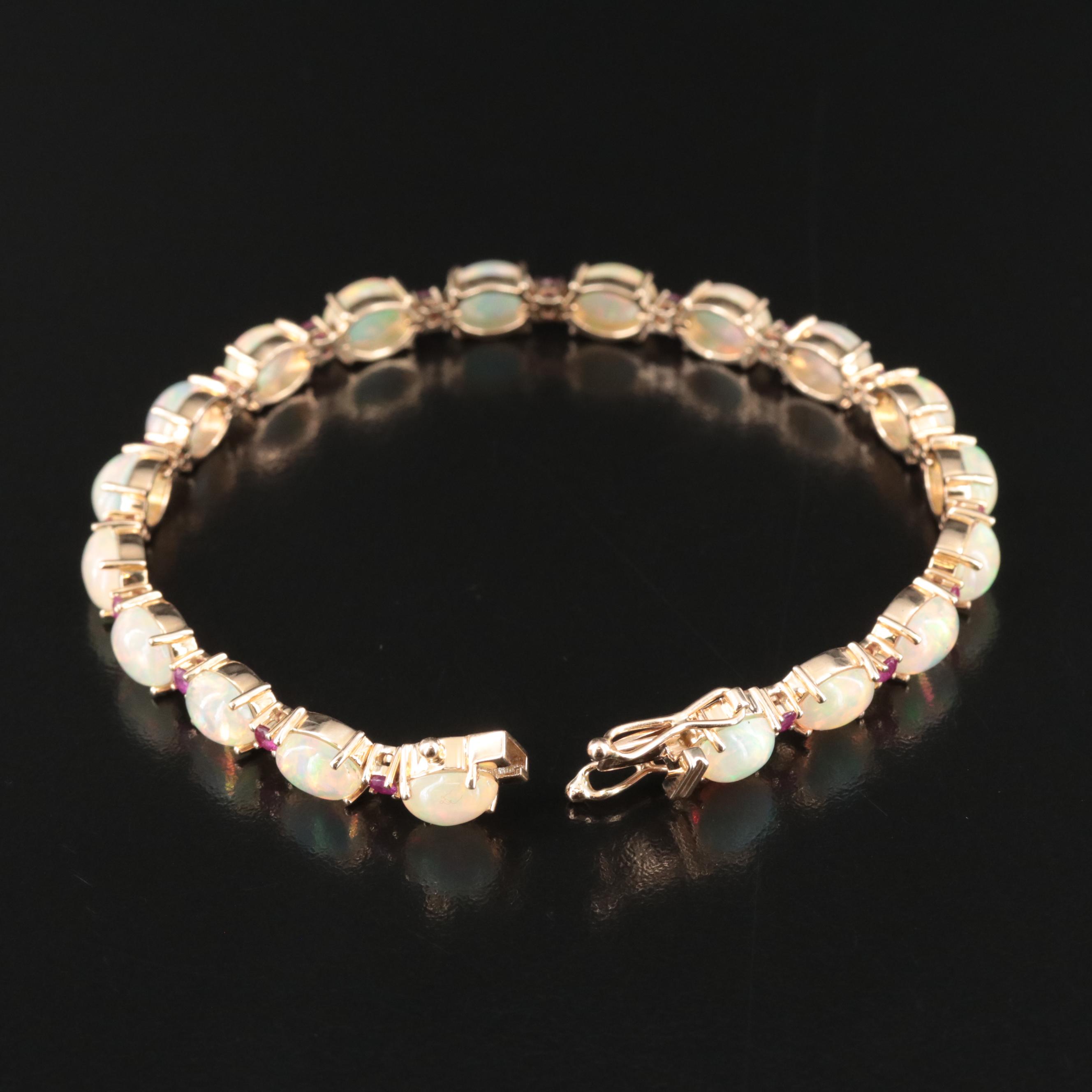 14K Opal and Ruby Bracelet