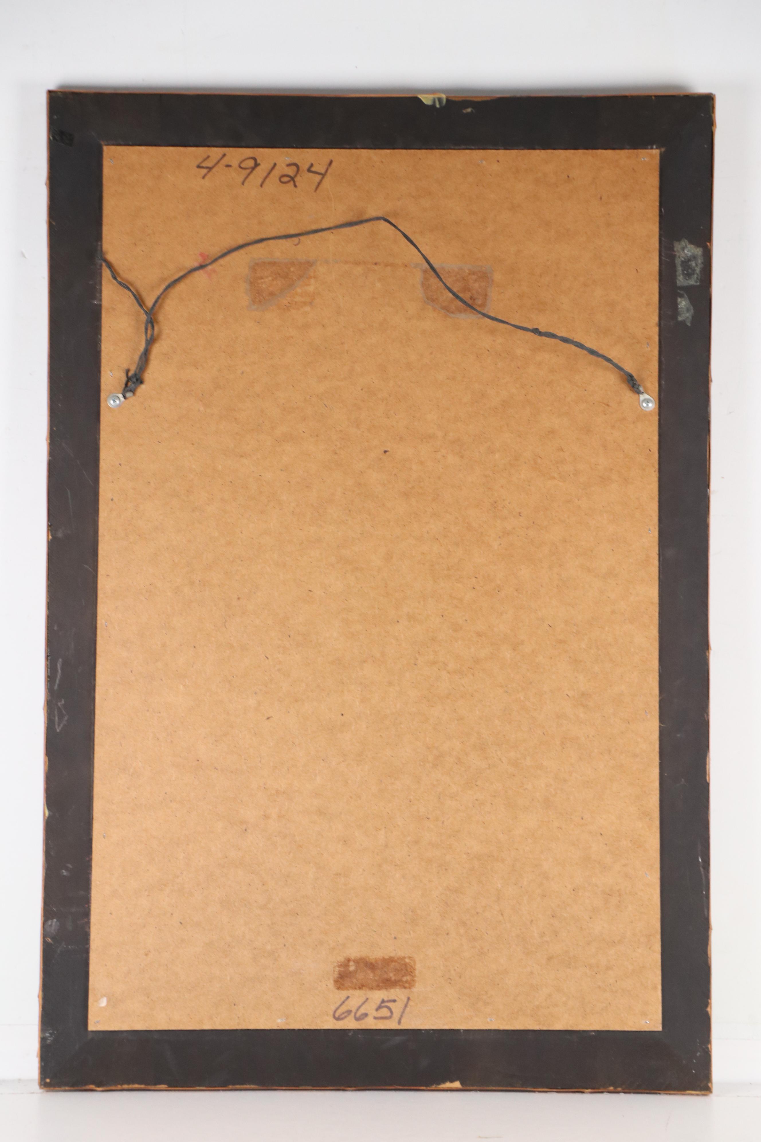 Bamboo and Painted Wood Chinoiserie Wall Mirror, Mid to Late 20th Century