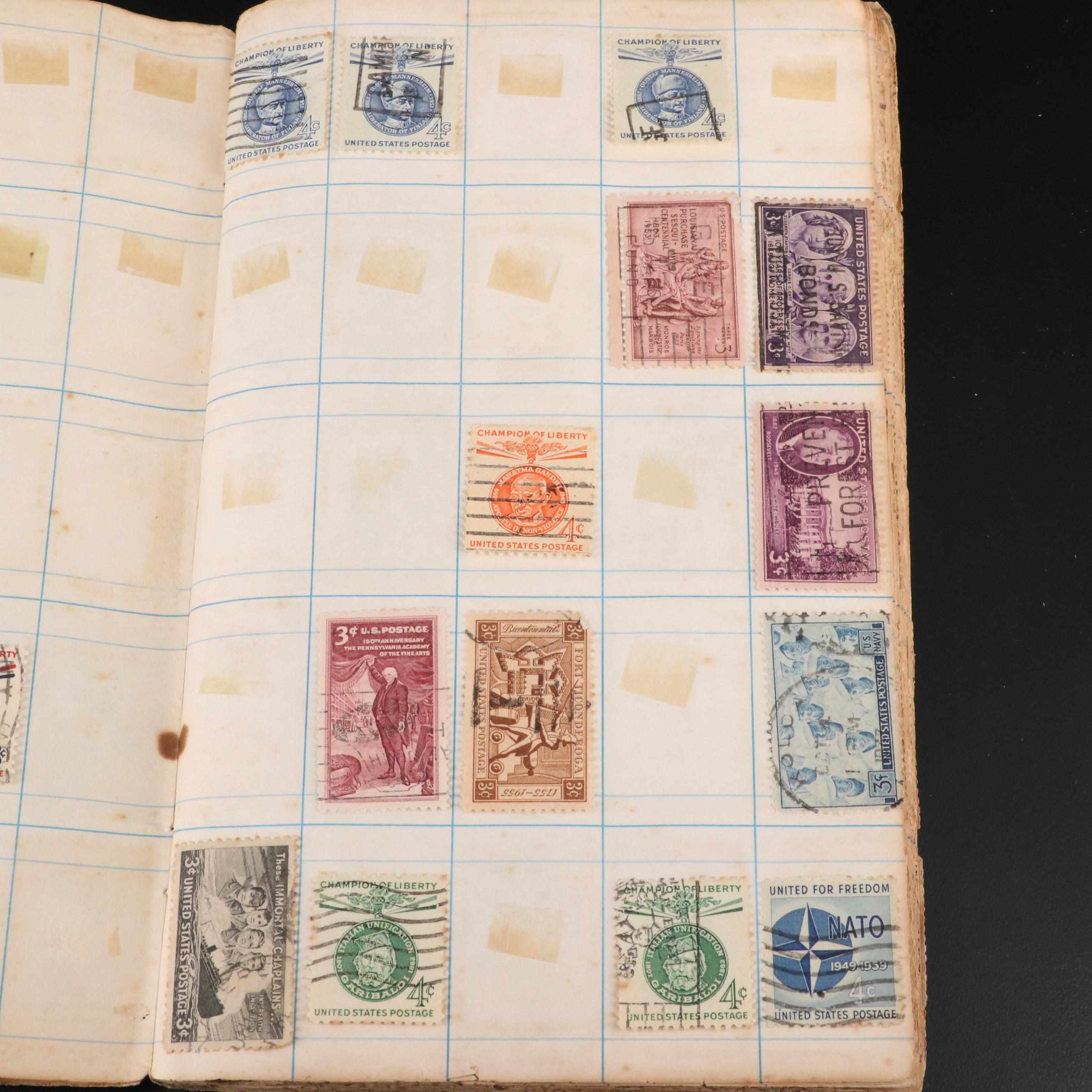 Group of Vintage U.S. and Worldwide Postage Stamps
