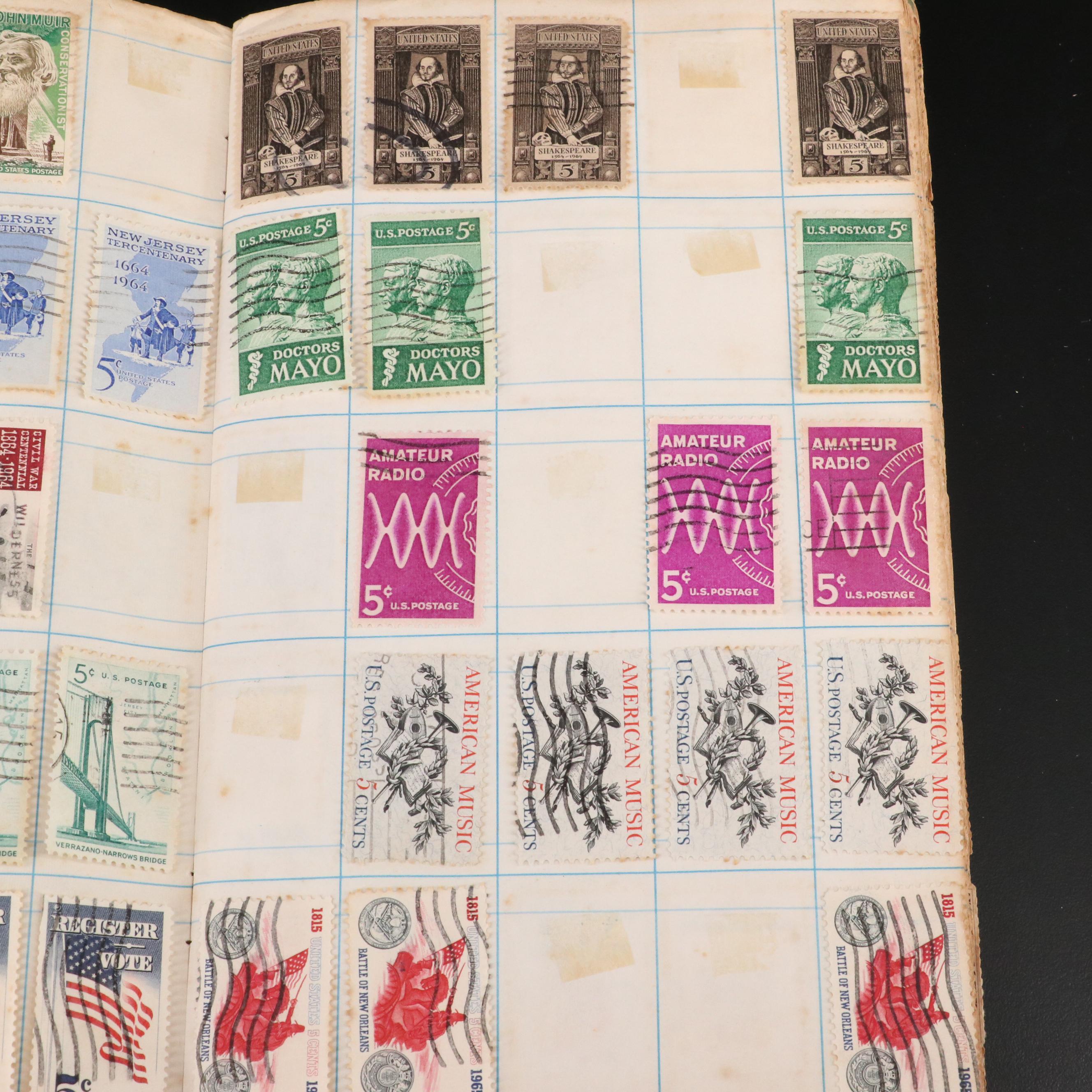 Group of Vintage U.S. and Worldwide Postage Stamps