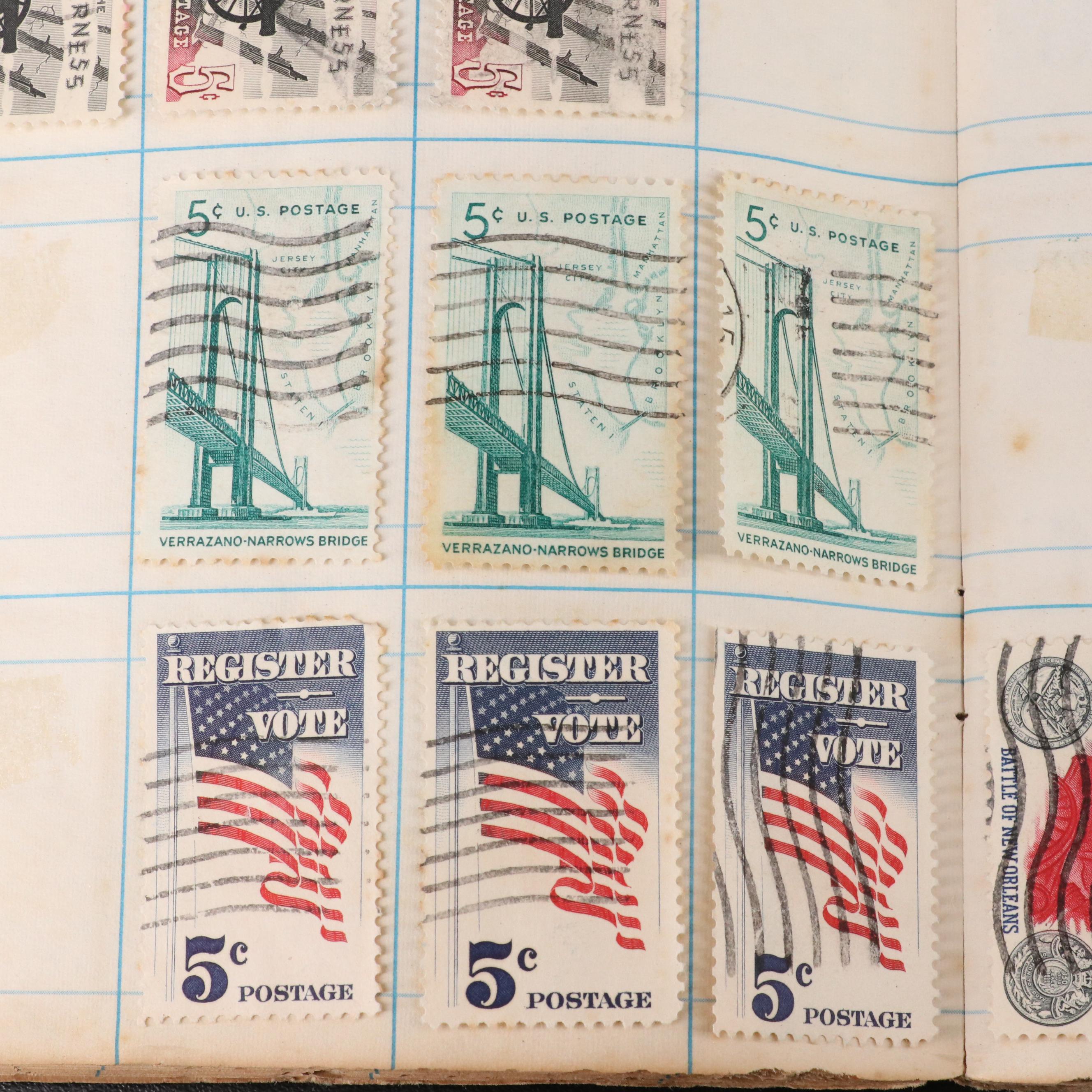 Group of Vintage U.S. and Worldwide Postage Stamps