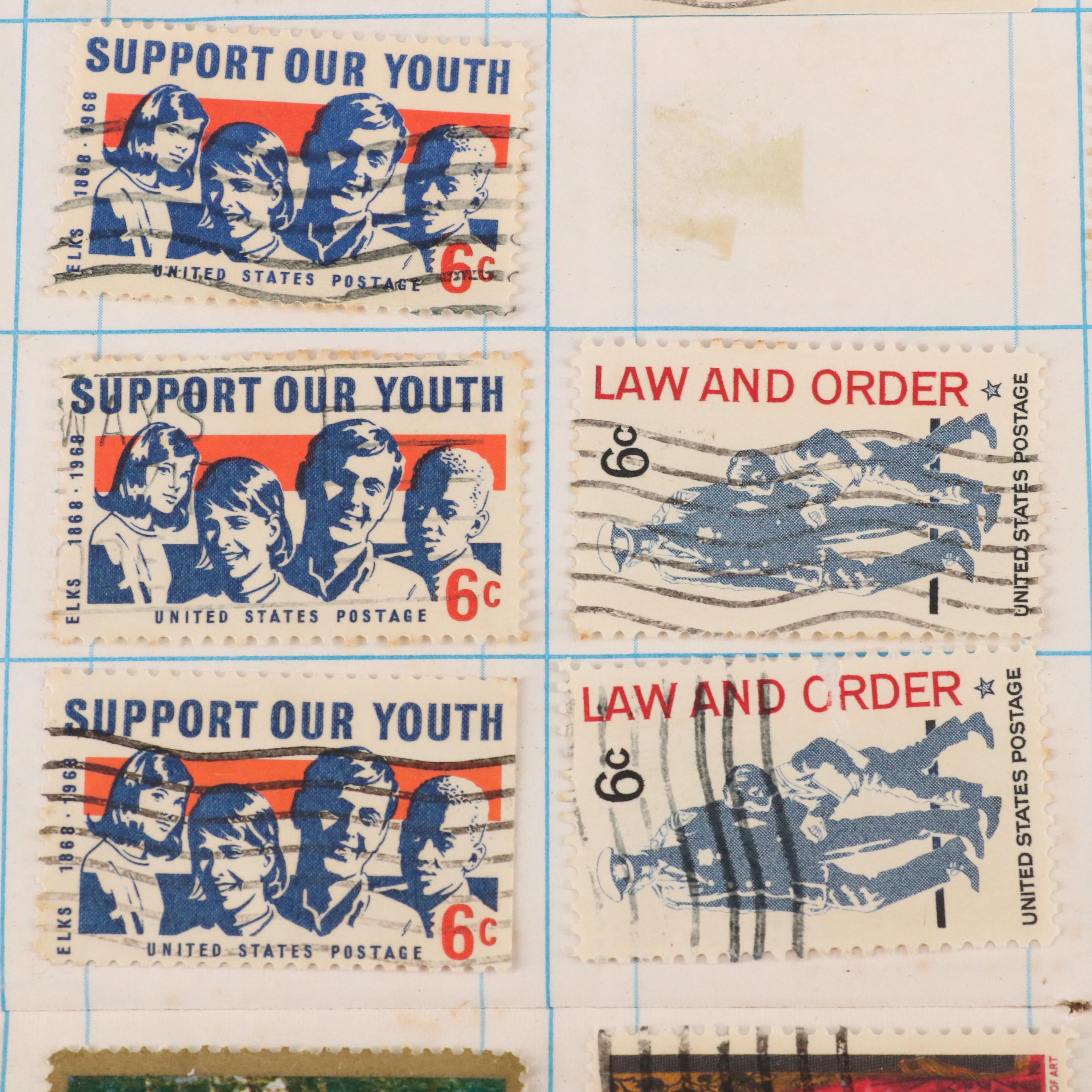 Group of Vintage U.S. and Worldwide Postage Stamps