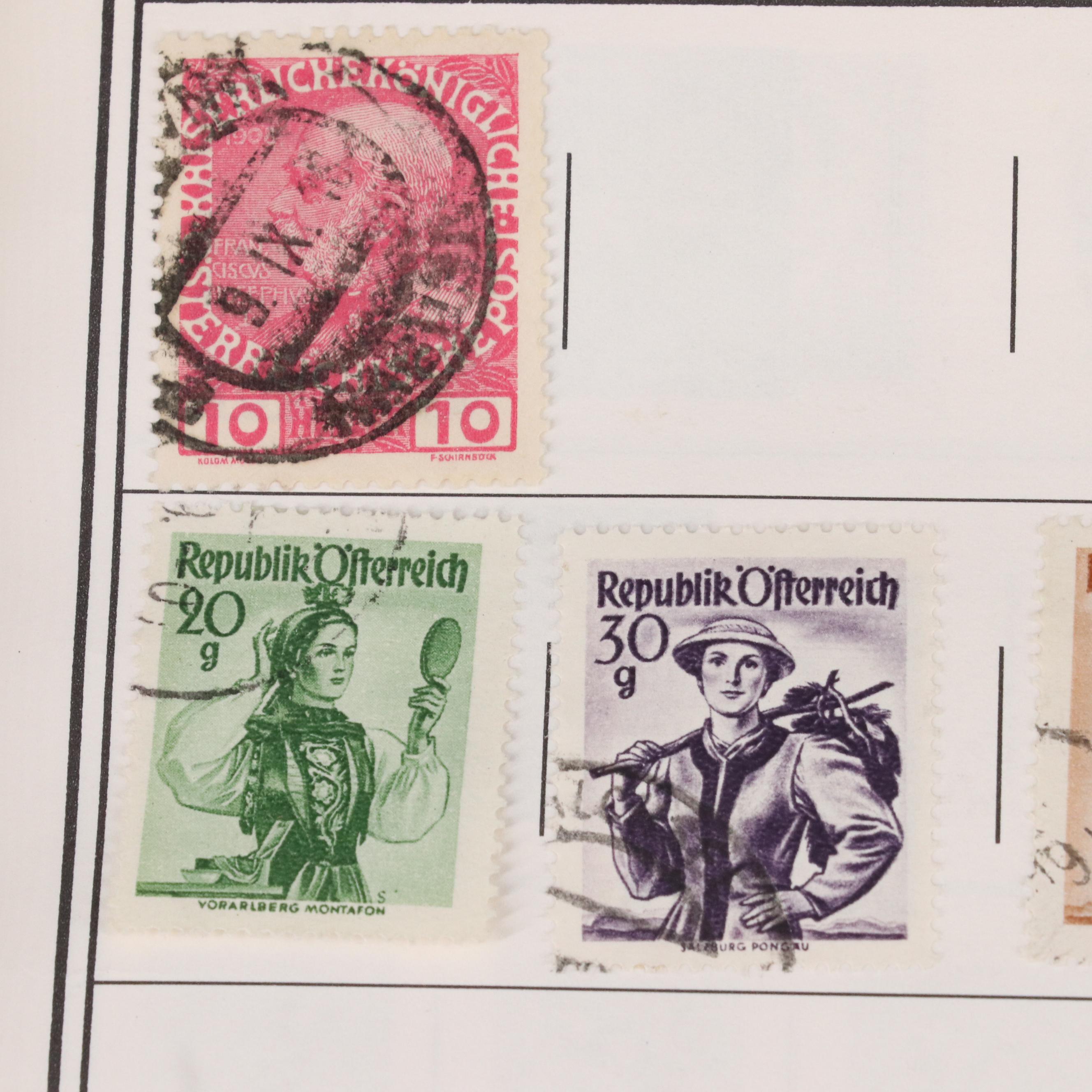 Group of Vintage U.S. and Worldwide Postage Stamps