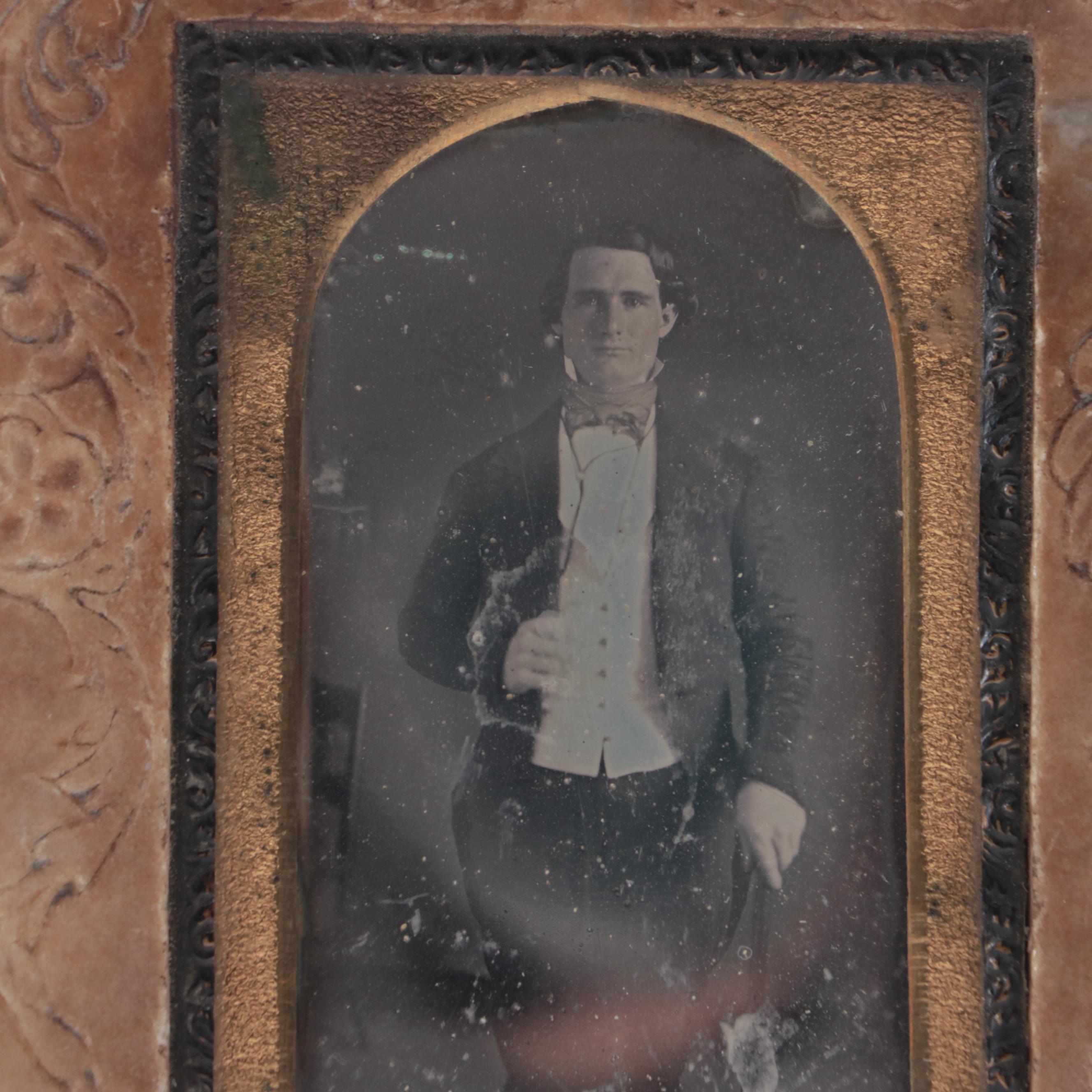 Victorian Carved Stone Funerary Plaque with Photograph of W.H. Cowley, 19th C