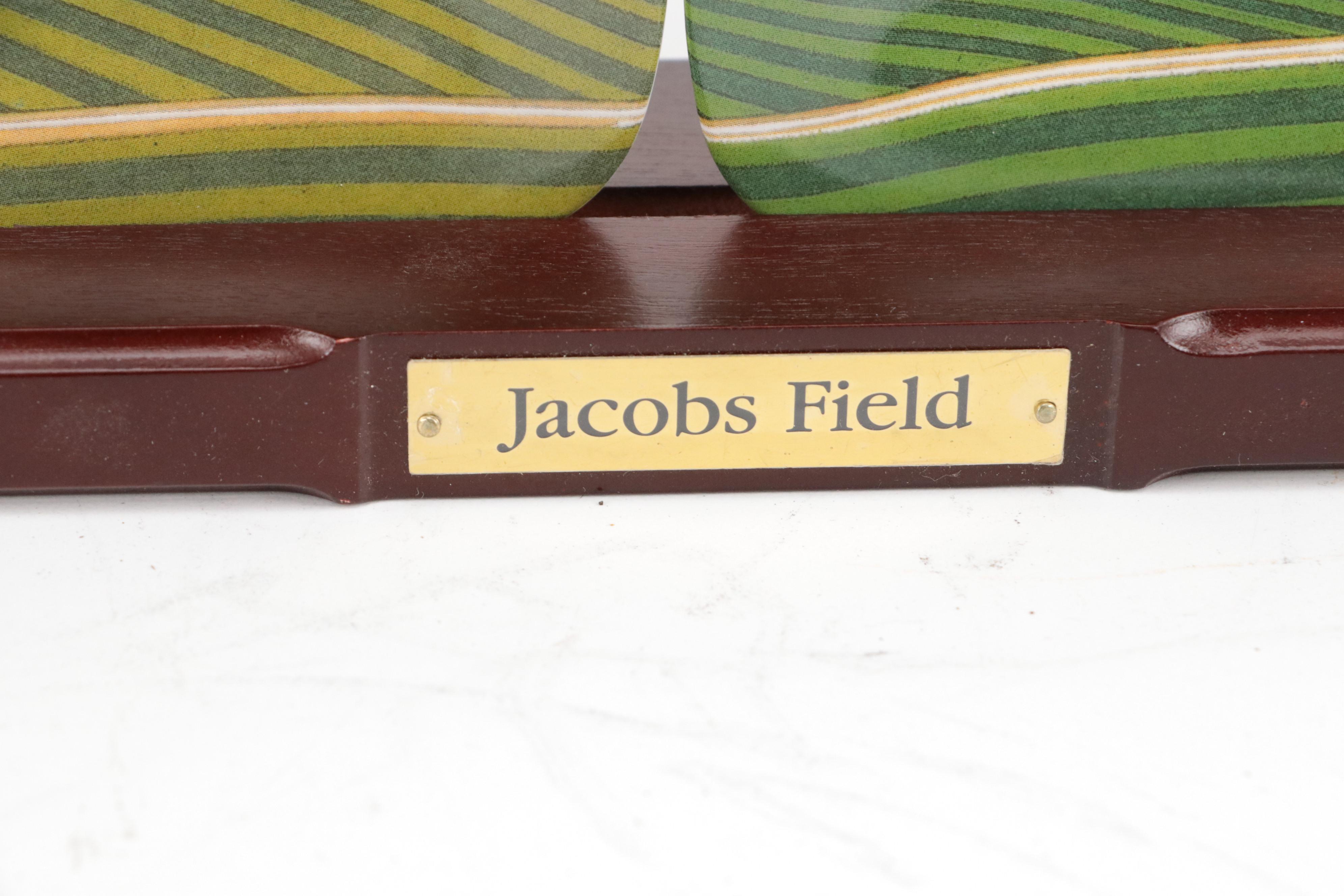 Danbury Mint "Jacobs Field" Porcelain Plates with Finished Wood Stand