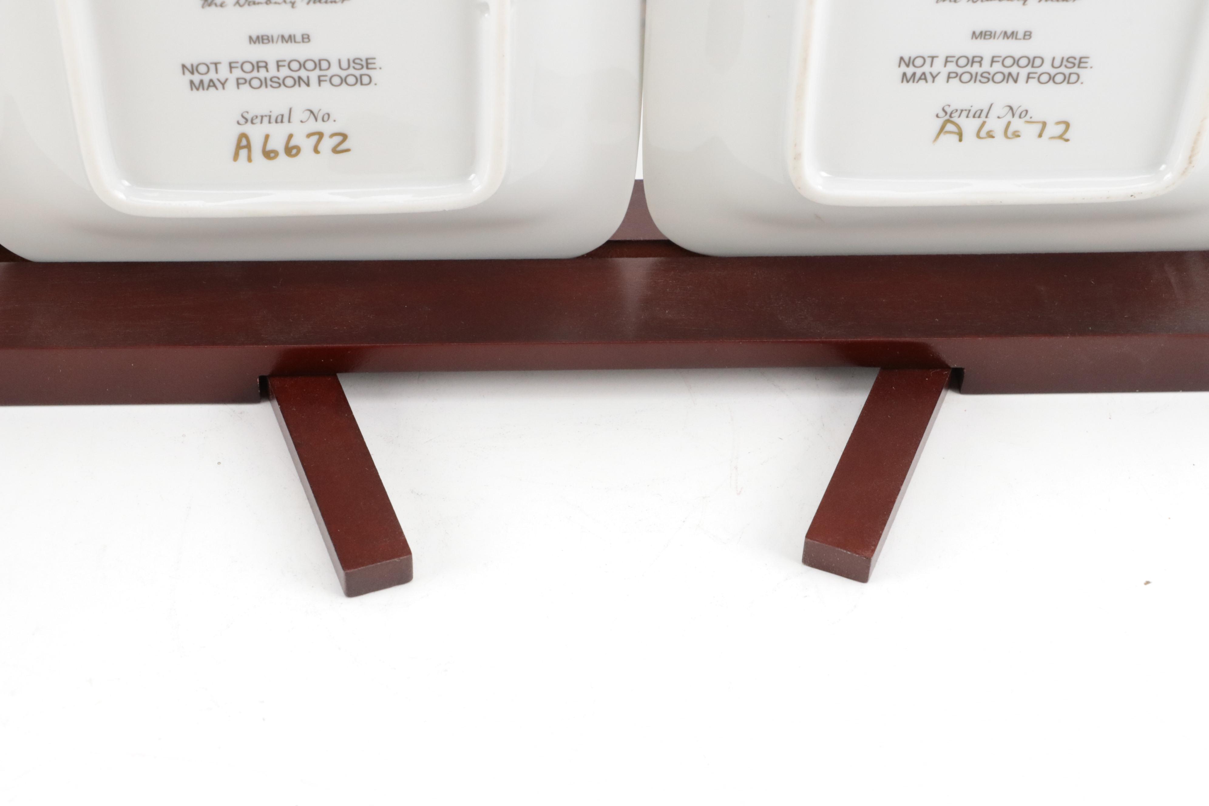 Danbury Mint "Jacobs Field" Porcelain Plates with Finished Wood Stand