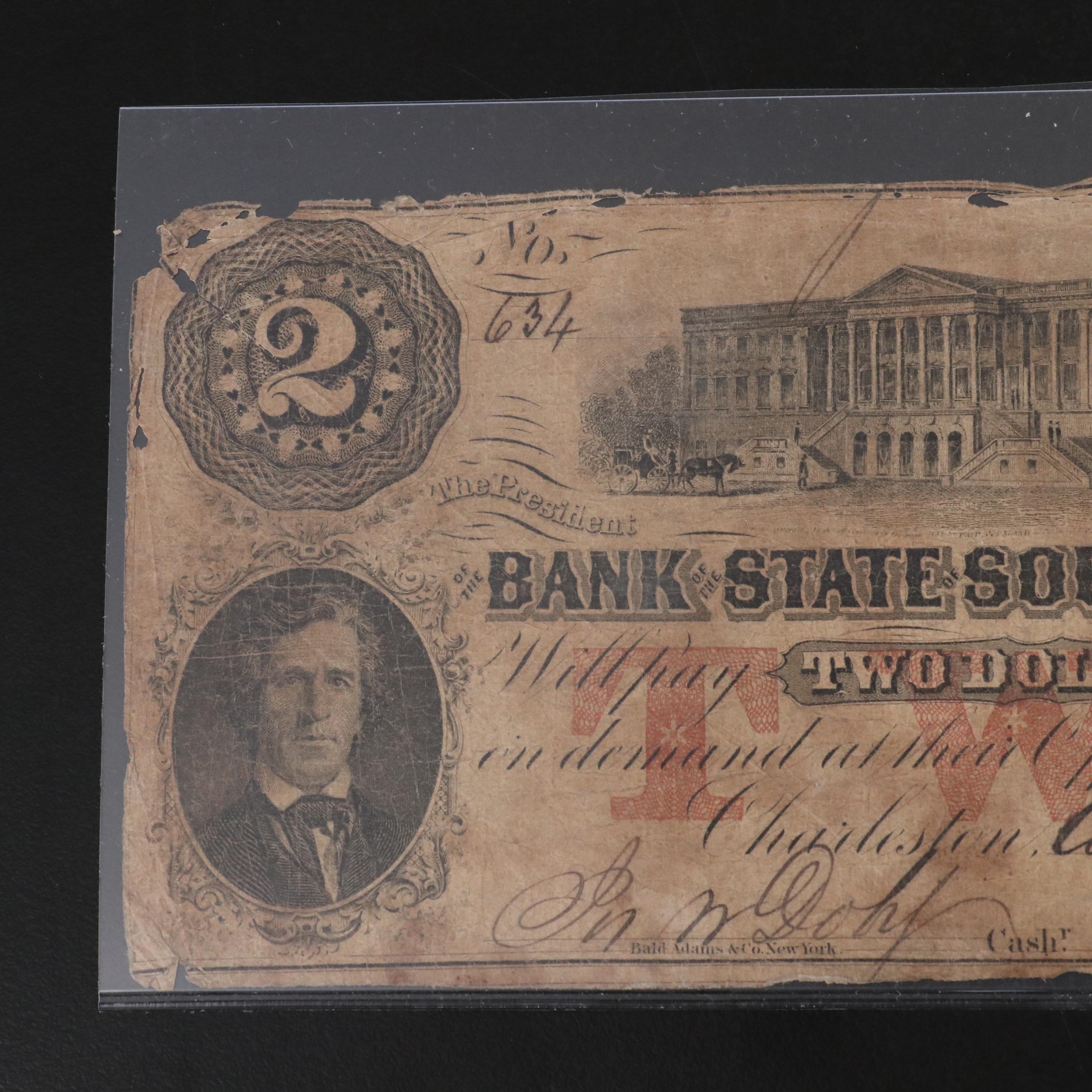 Five Obsolete Bank Notes from South Carolina