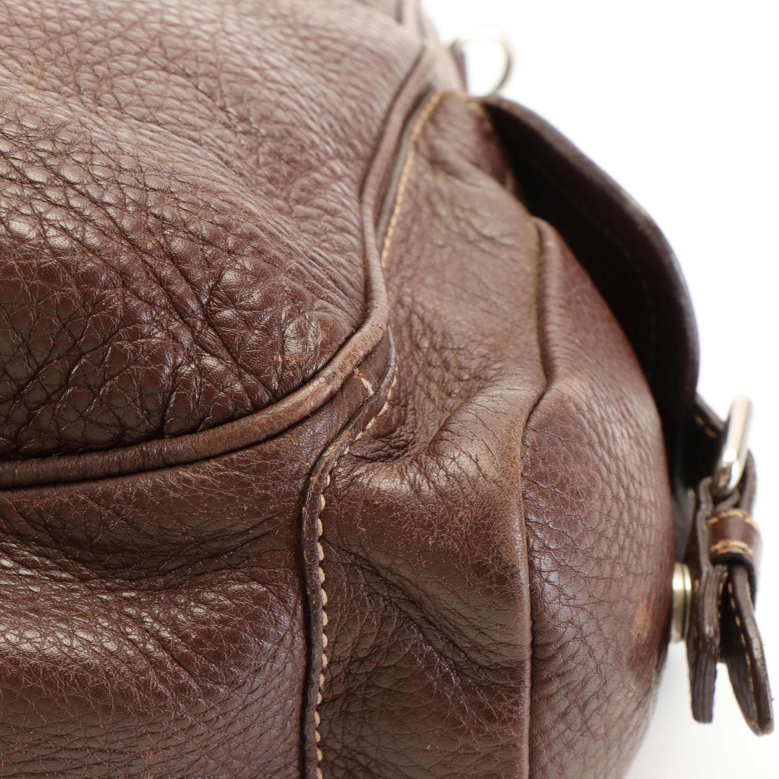 Prada Shoulder Bag in Brown Vitello Daino Leather