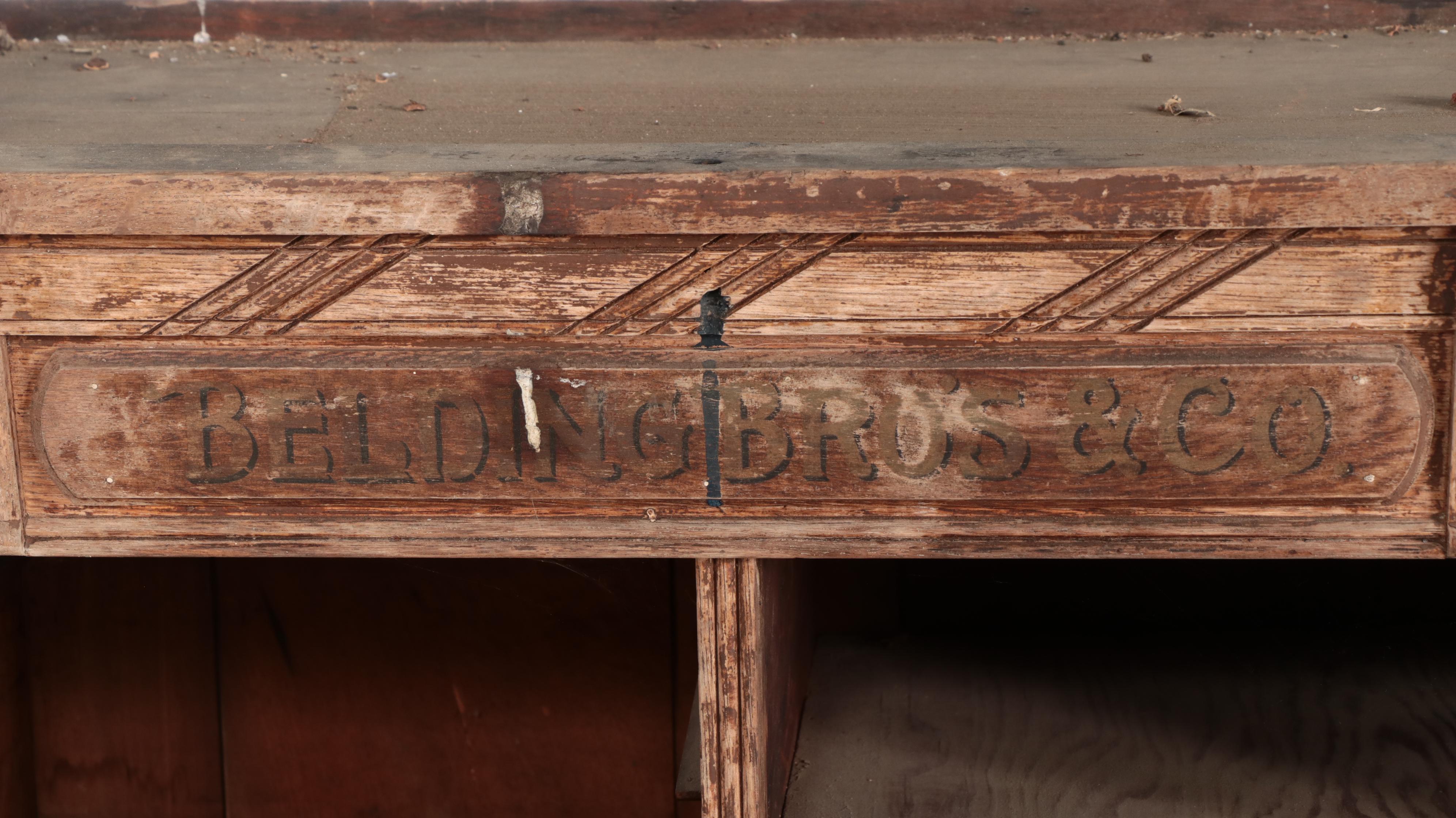 Belding Bros & Co Victorian Wooden Mercantile Spool Cabinet