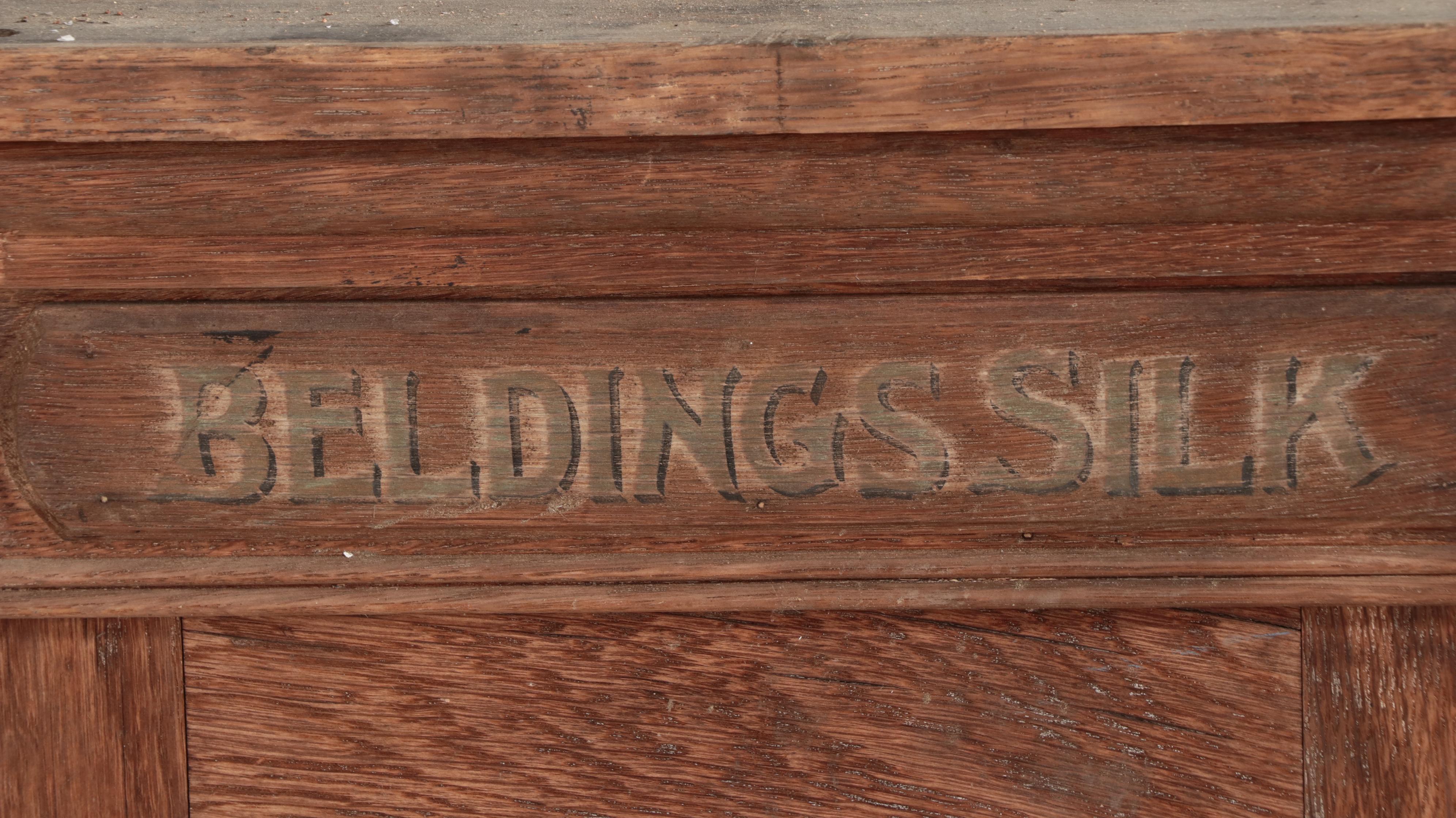 Belding Bros & Co Victorian Wooden Mercantile Spool Cabinet