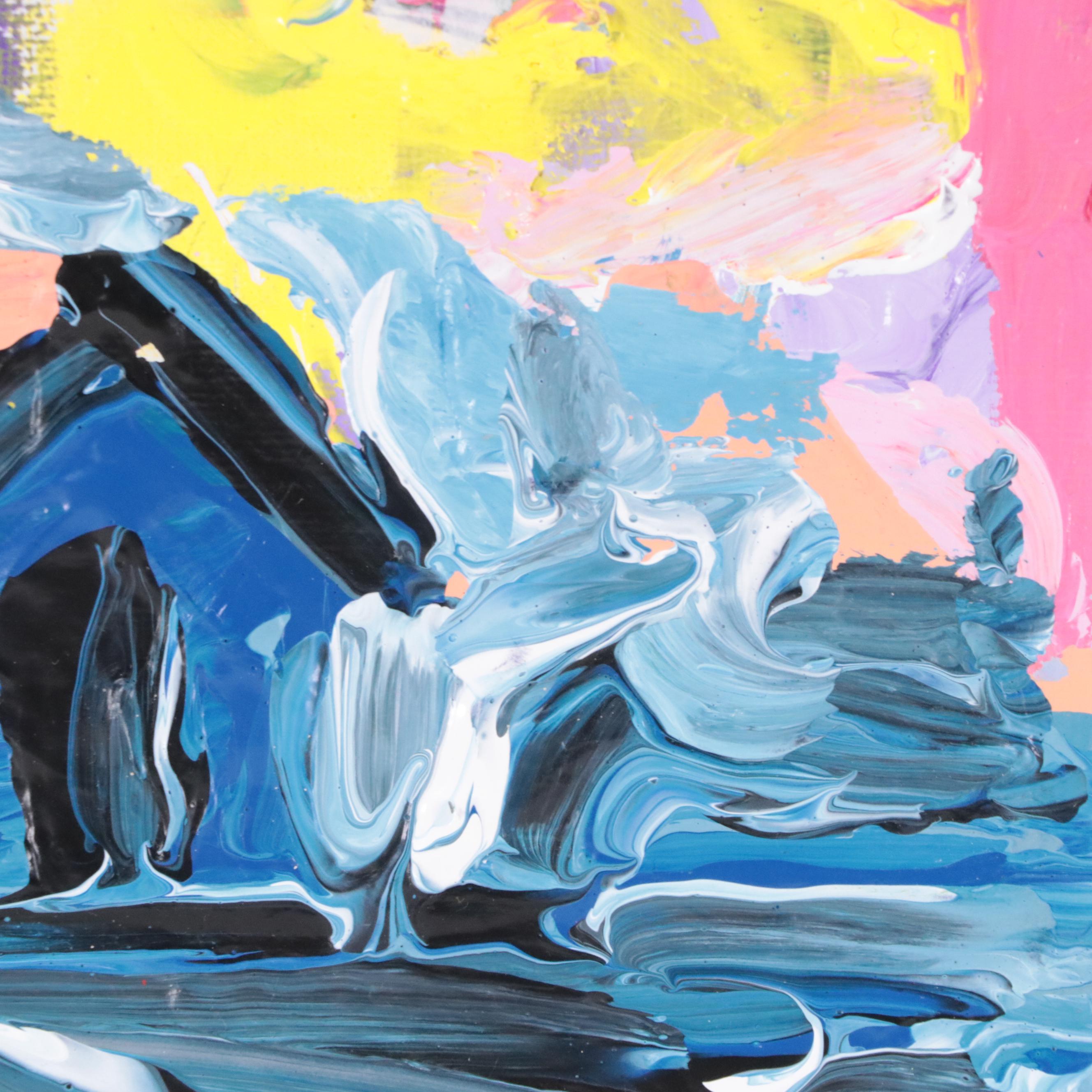 Abiola Idowu Abstract Landscape Acrylic Painting "House of Peace," 2024