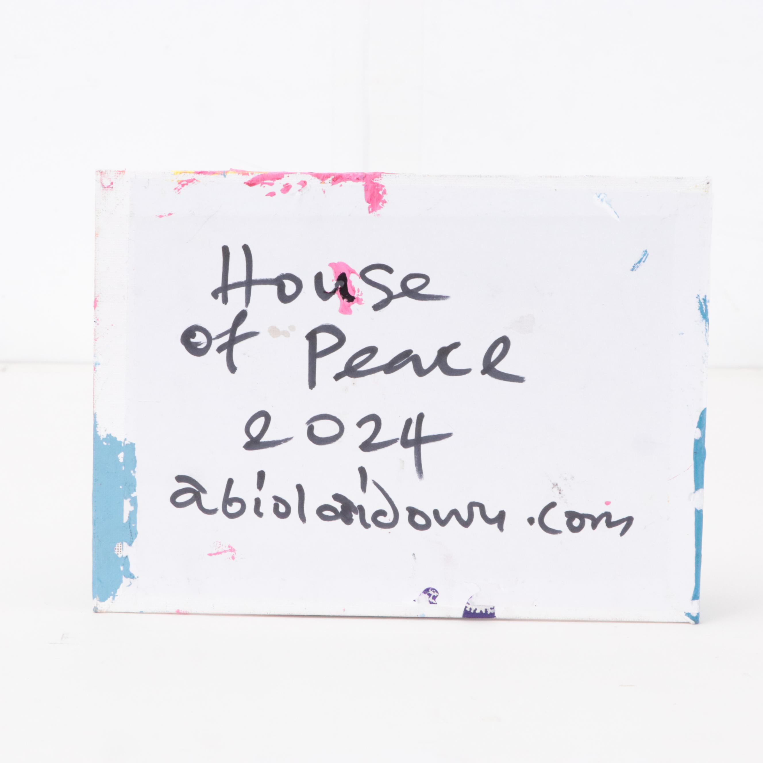 Abiola Idowu Abstract Landscape Acrylic Painting "House of Peace," 2024