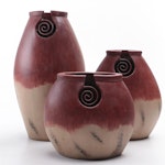 Graduated Art Pottery Vases