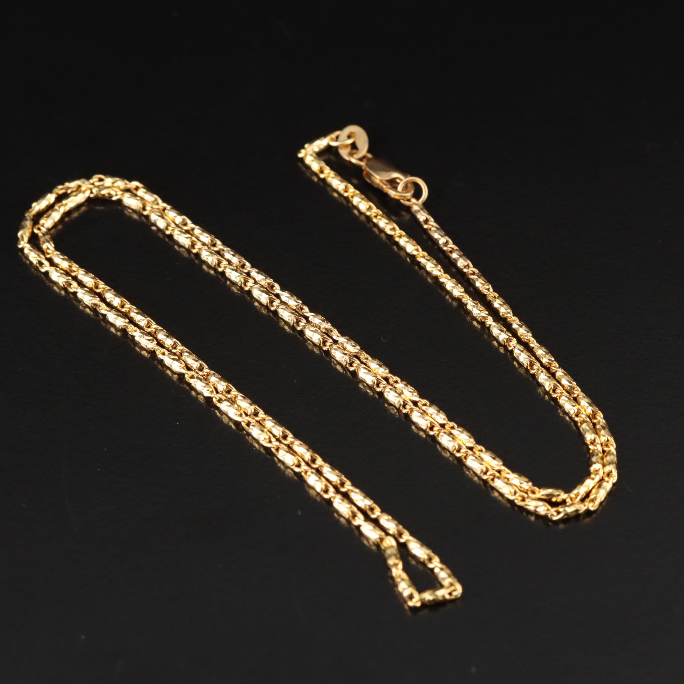 14K Fancy Link Chain Necklace