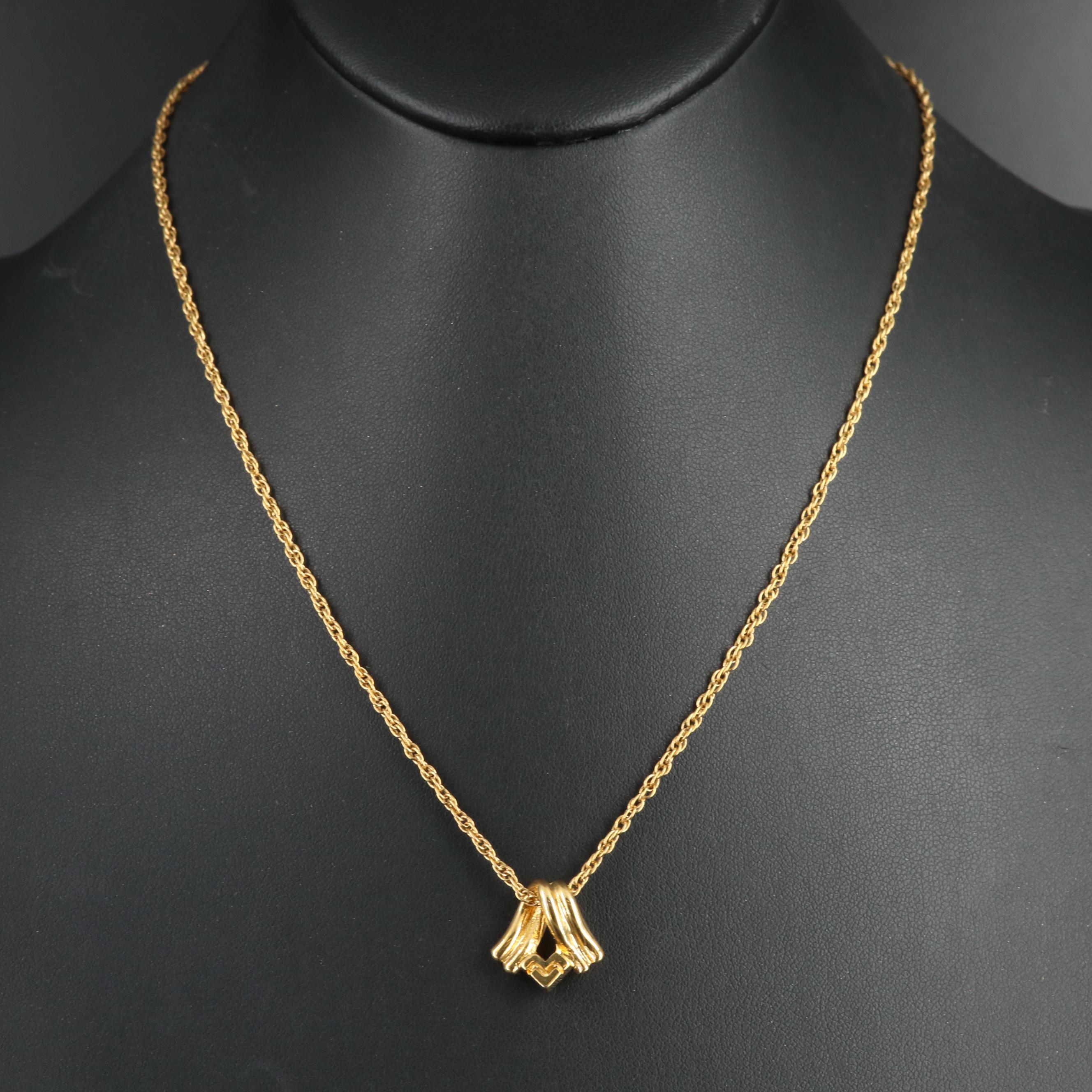 Christian Dior Logo Cufflink and Mario Valentino Pendant Necklace