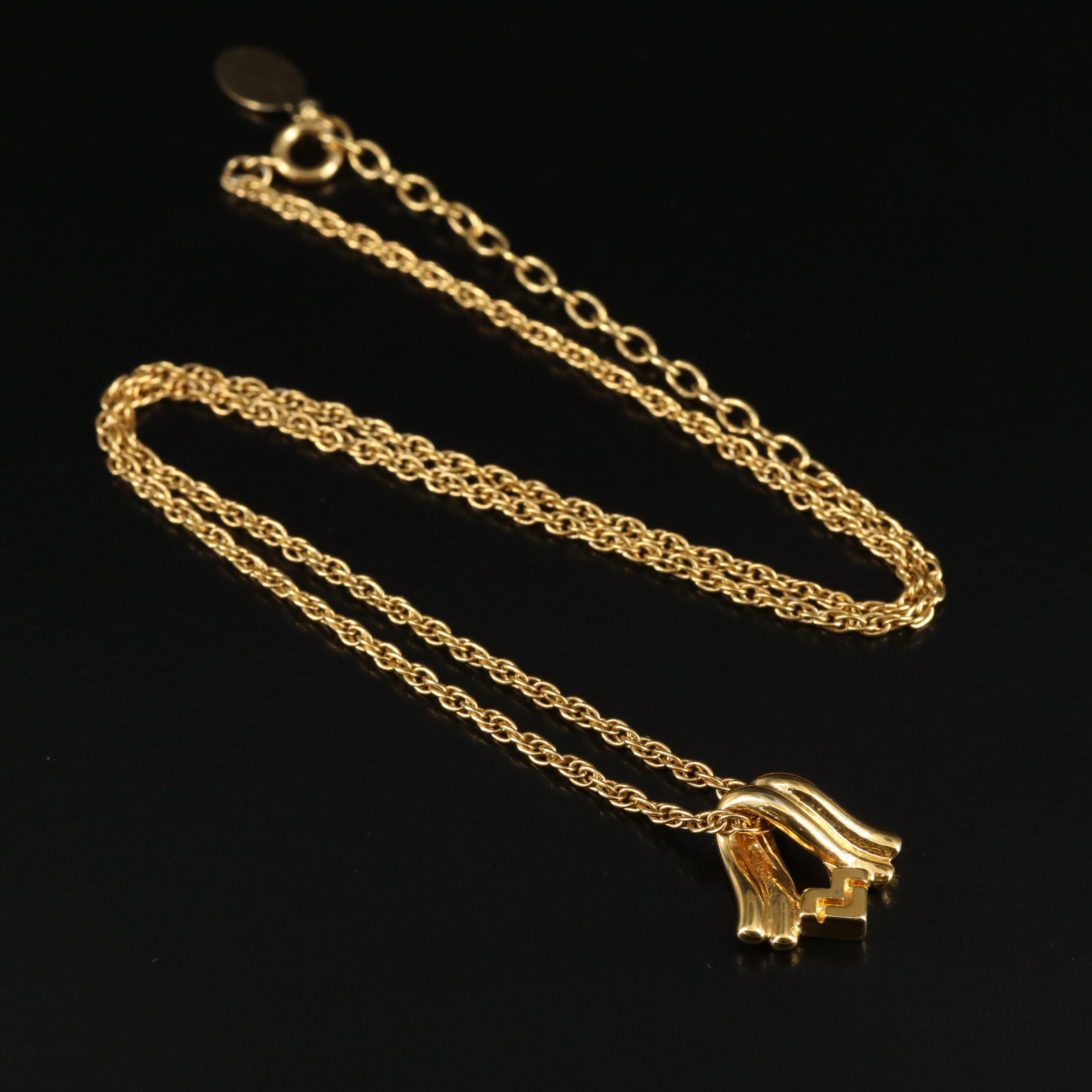 Christian Dior Logo Cufflink and Mario Valentino Pendant Necklace