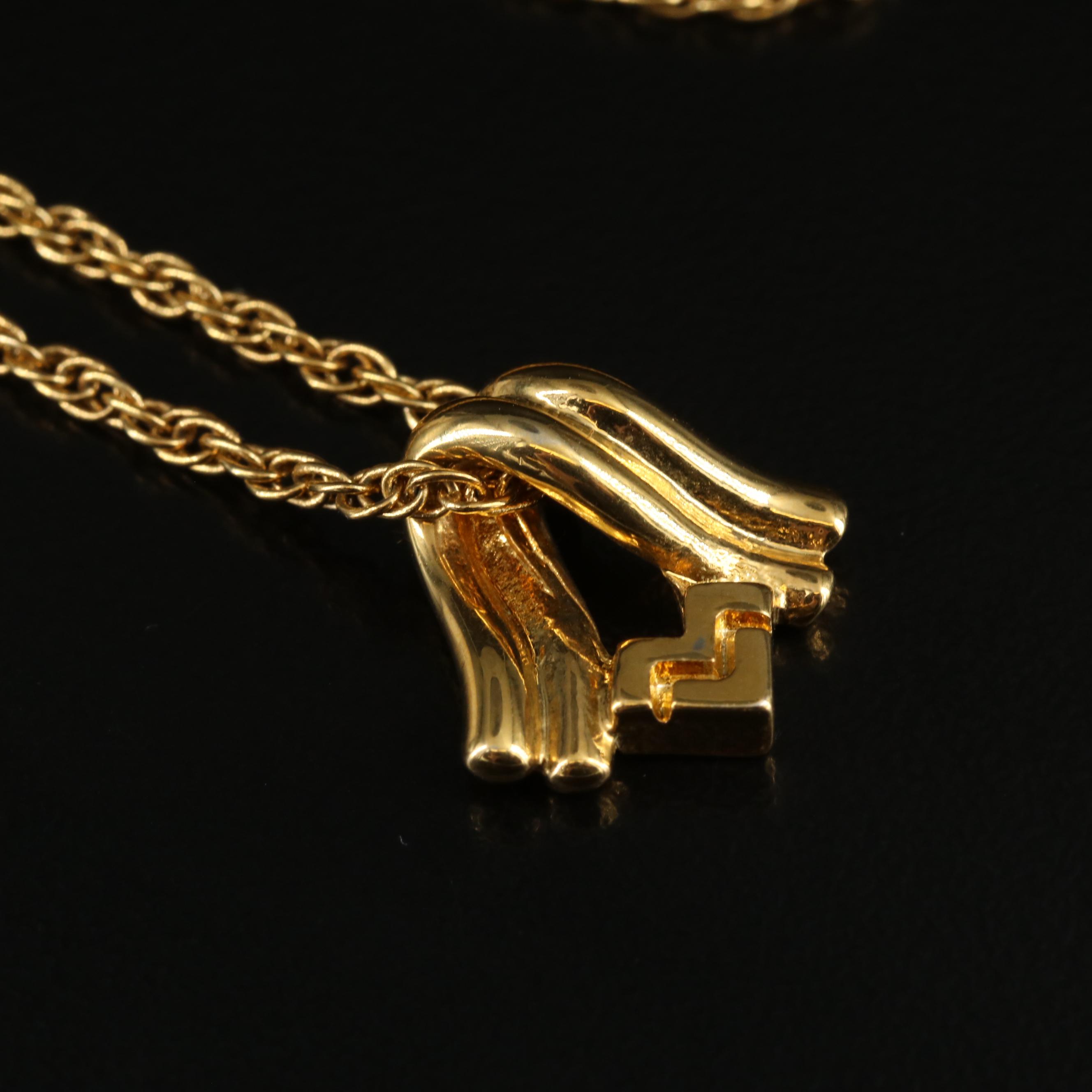 Christian Dior Logo Cufflink and Mario Valentino Pendant Necklace